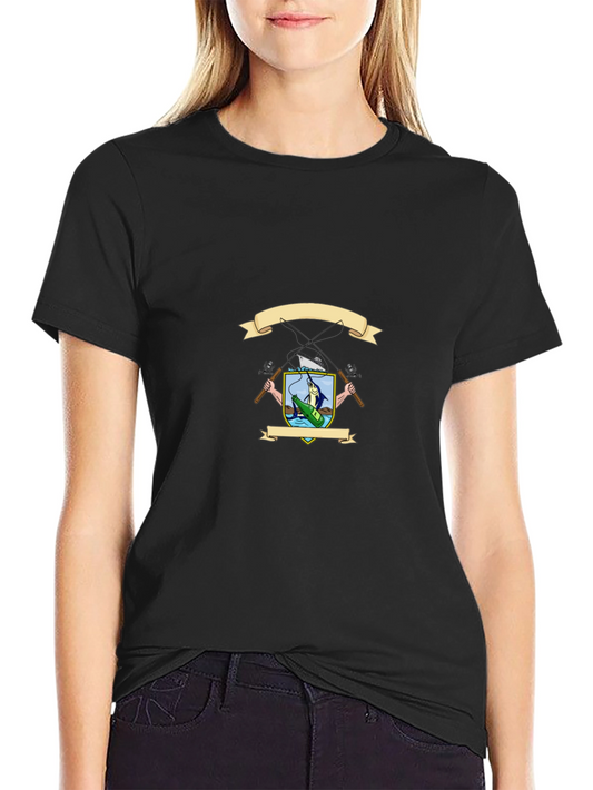 Fishing Crest Graphic T-Shirt - Black