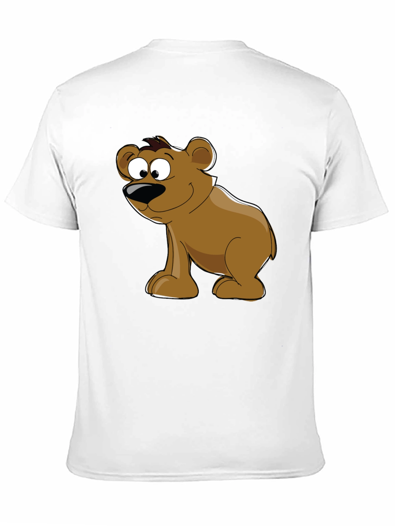 Cartoon Bear Graphic Black T-Shirt