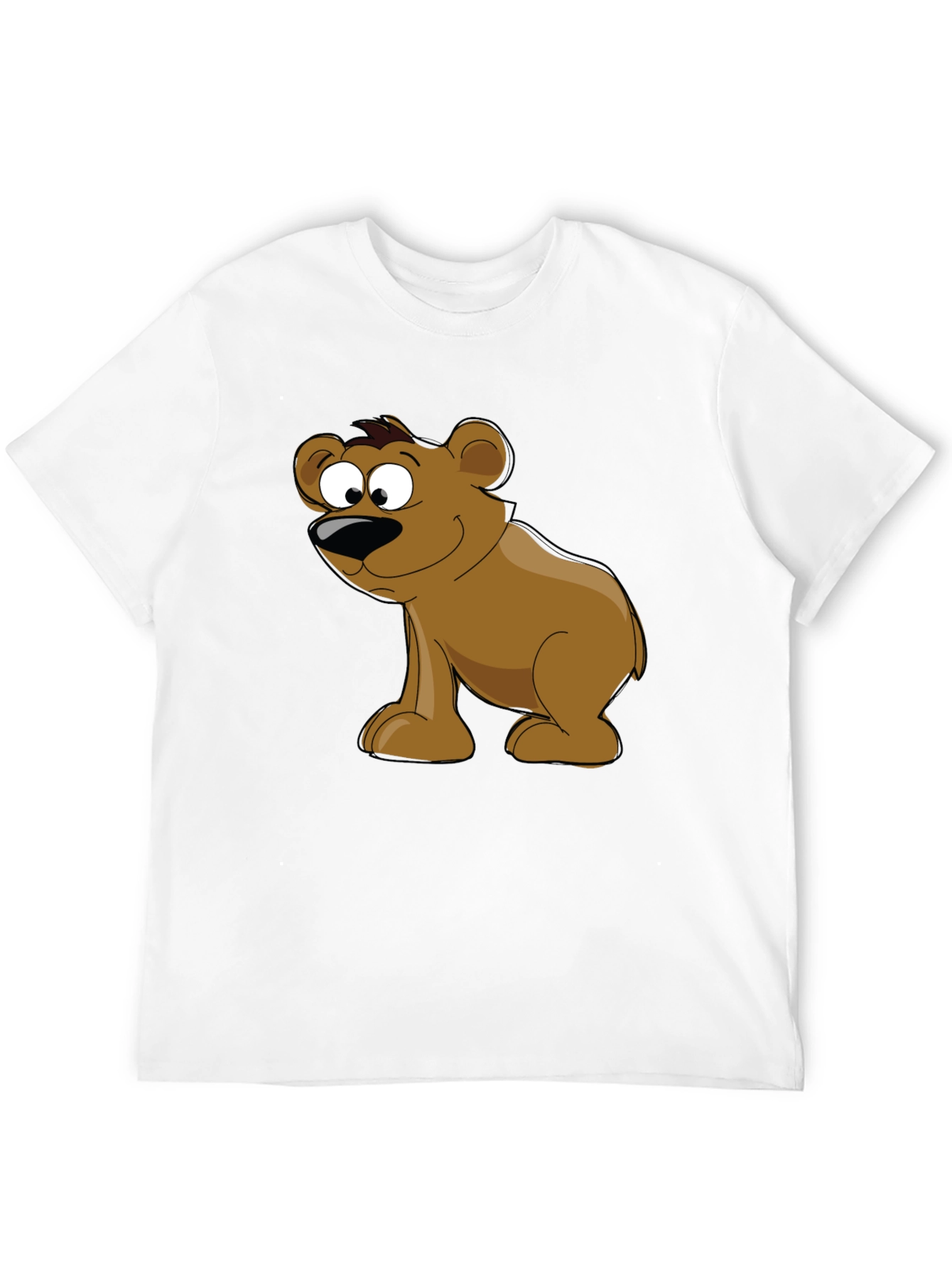 Cartoon Bear Graphic Black T-Shirt