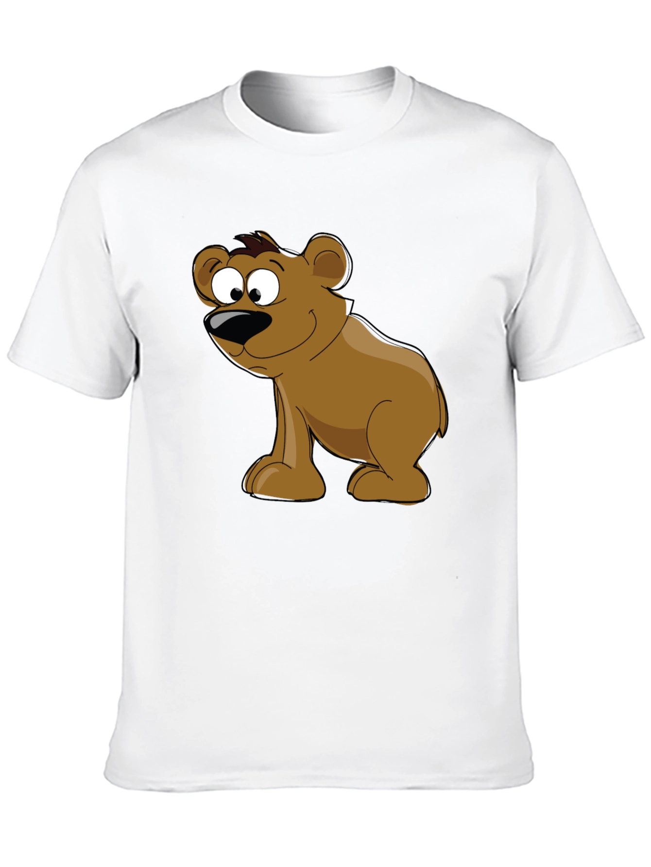 Cartoon Bear Graphic Black T-Shirt
