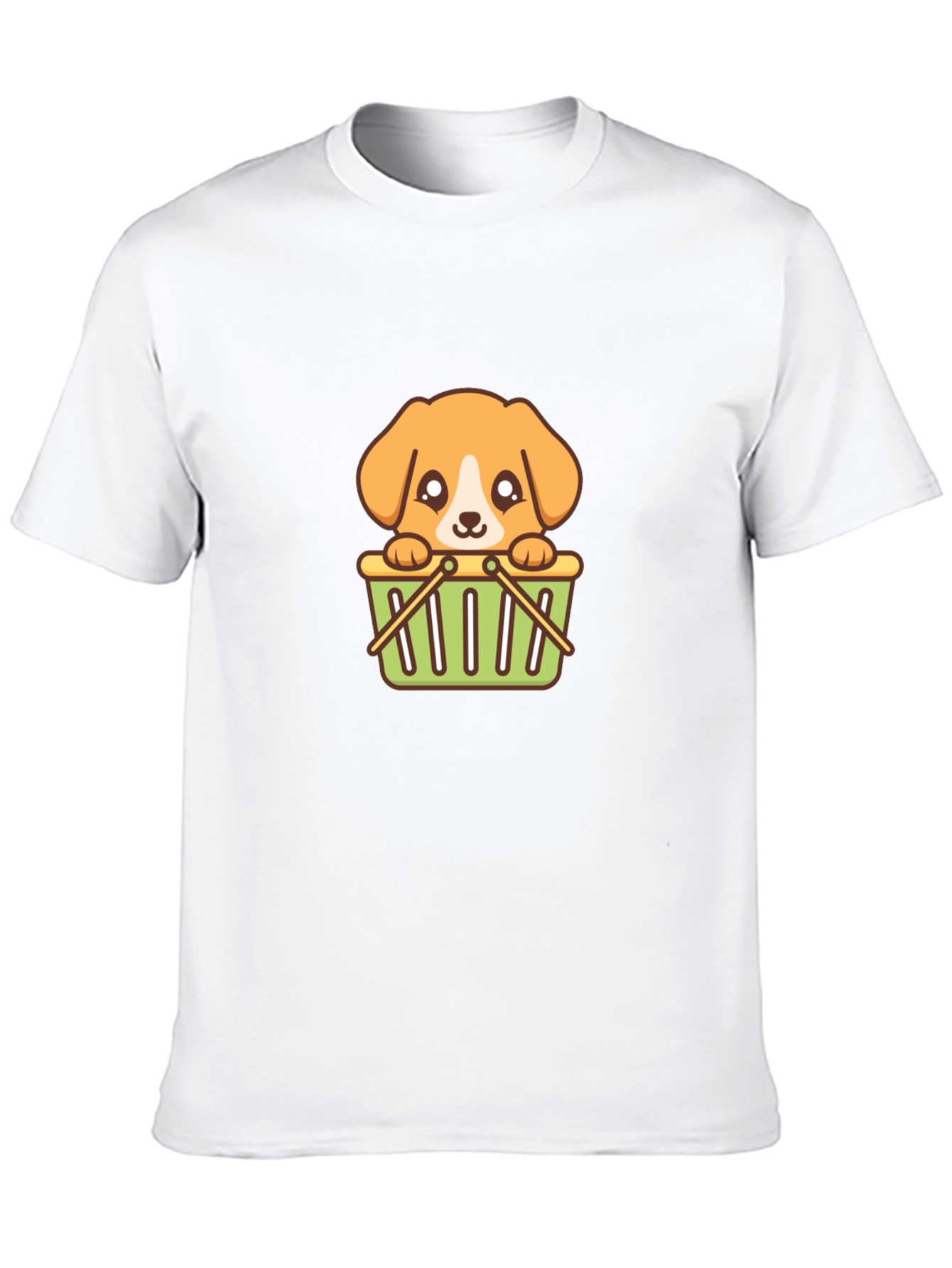 Cute Dog in Basket Graphic Tee