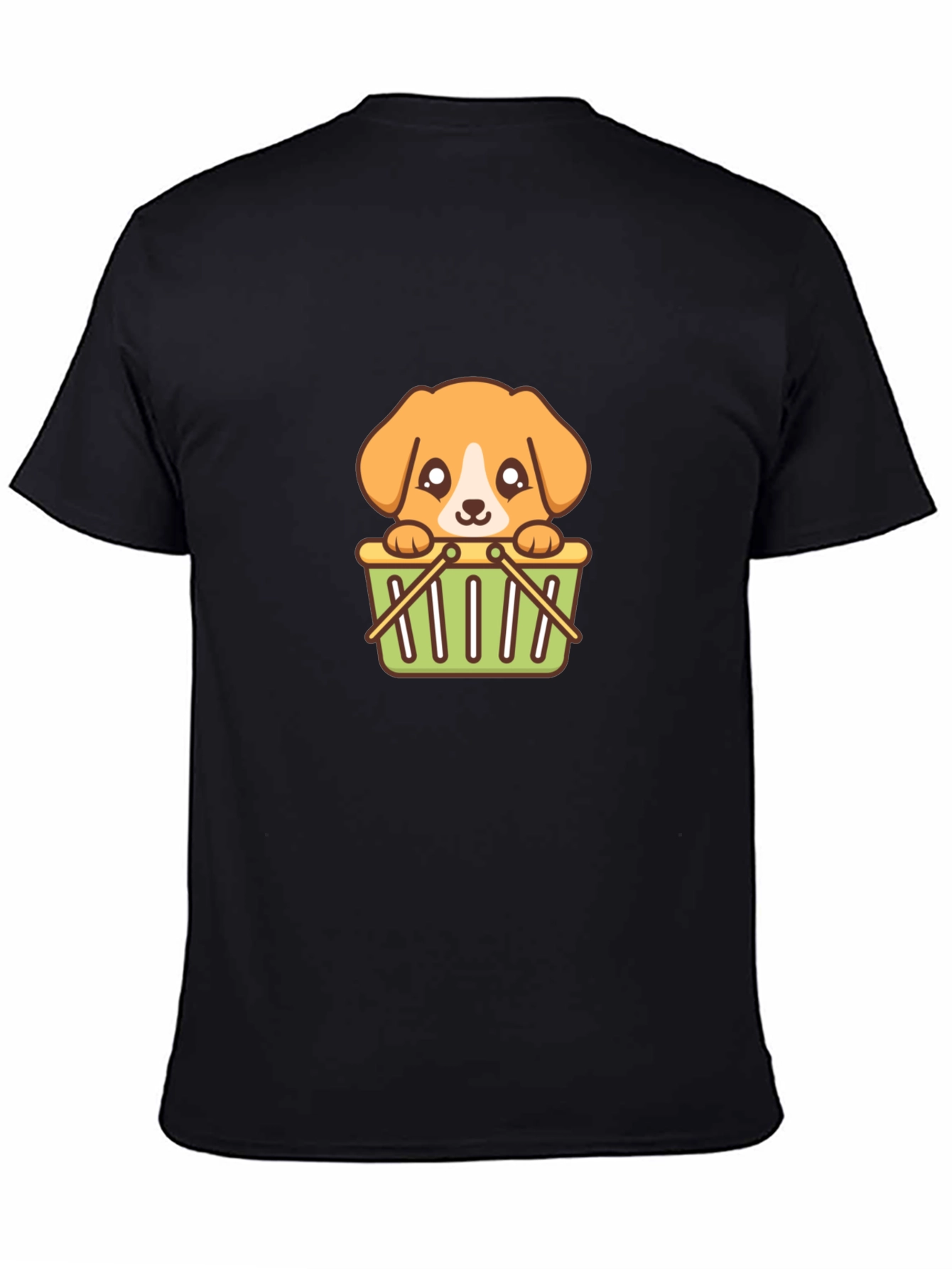 Cute Dog in Basket Graphic Tee