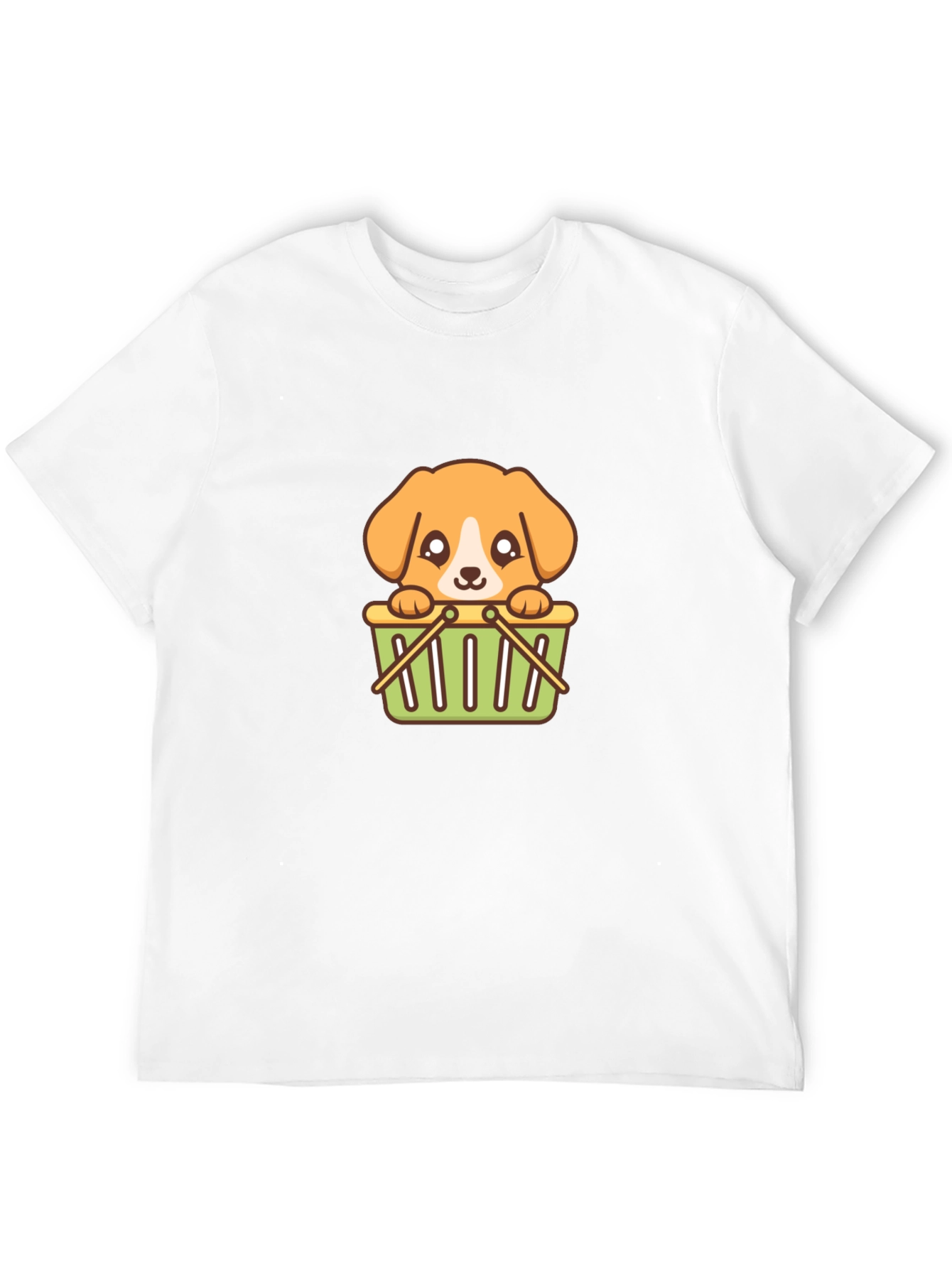 Cute Dog in Basket Graphic Tee