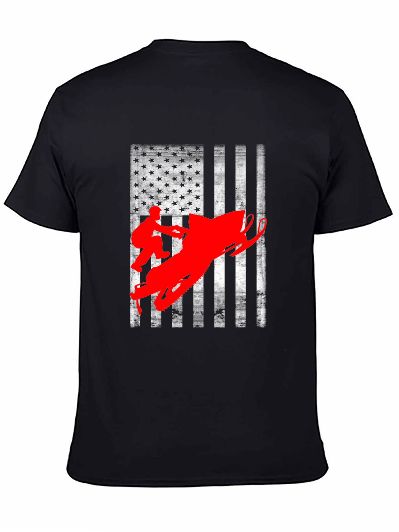 American Flag Snowmobile T-Shirt