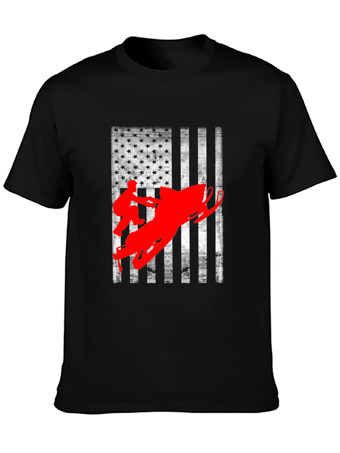 American Flag Snowmobile T-Shirt
