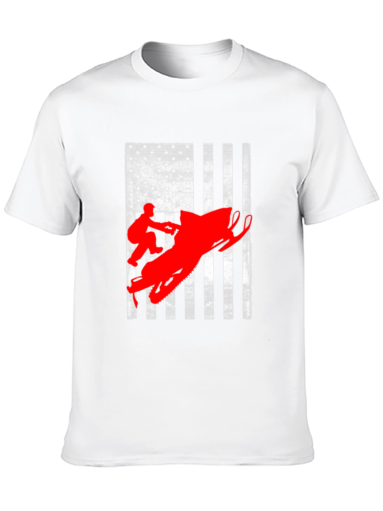American Flag Snowmobile T-Shirt