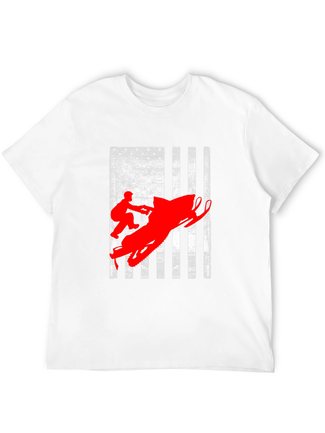 American Flag Snowmobile T-Shirt