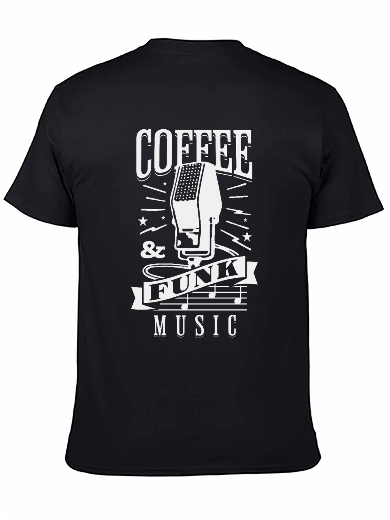Coffee & Funk Music T-Shirt - Retro Microphone Design