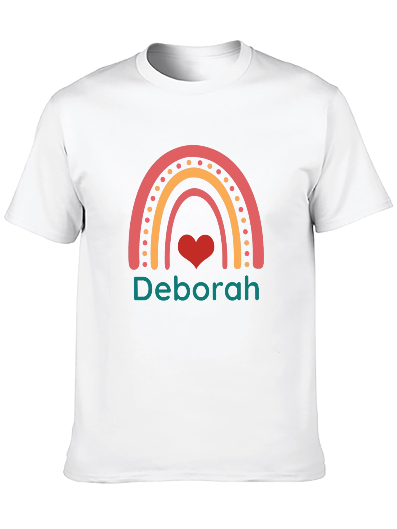 Deborah Rainbow Heart T-Shirt - Custom Name Shirt