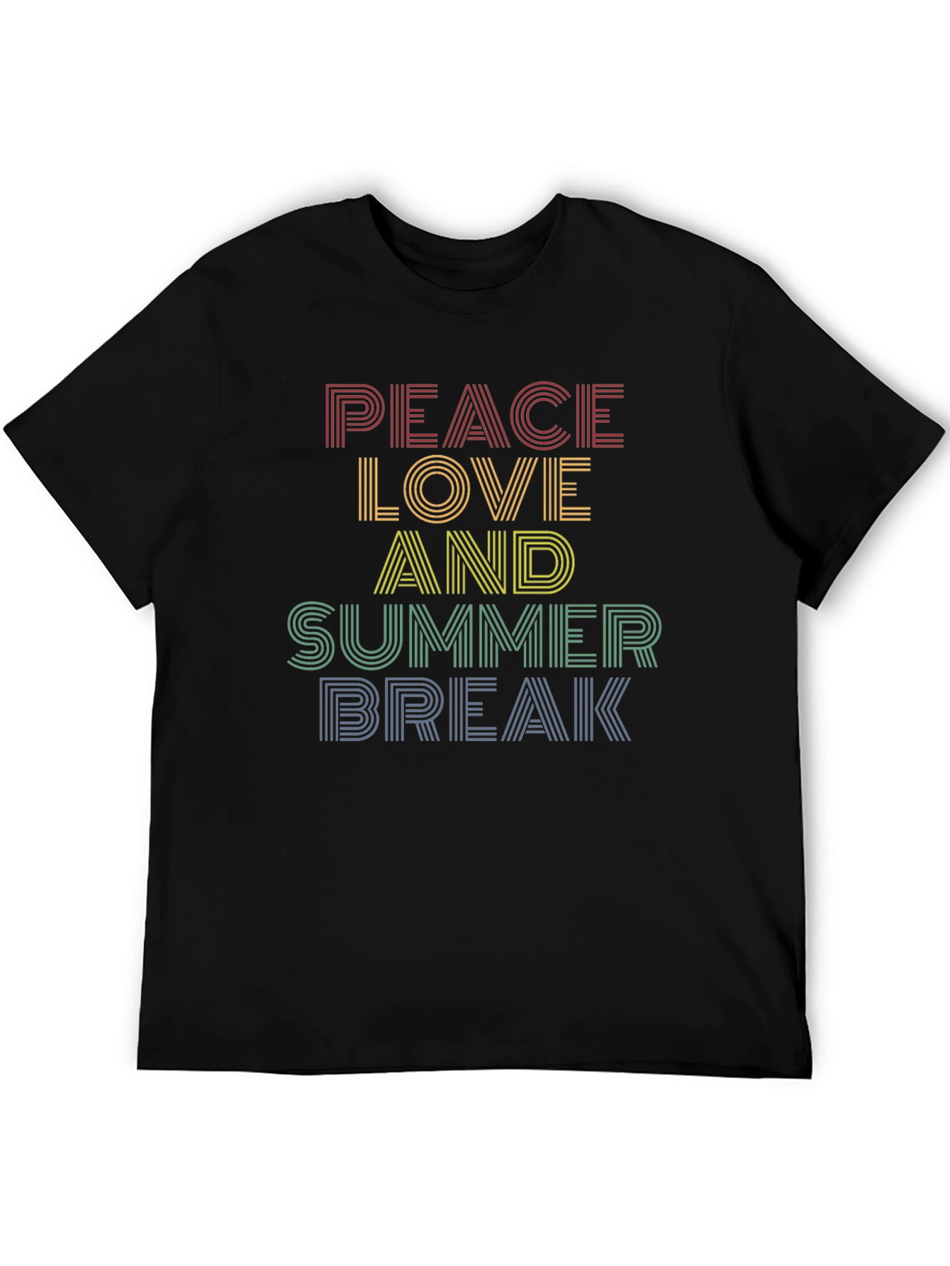 Peace Love Summer Break Retro T-Shirt