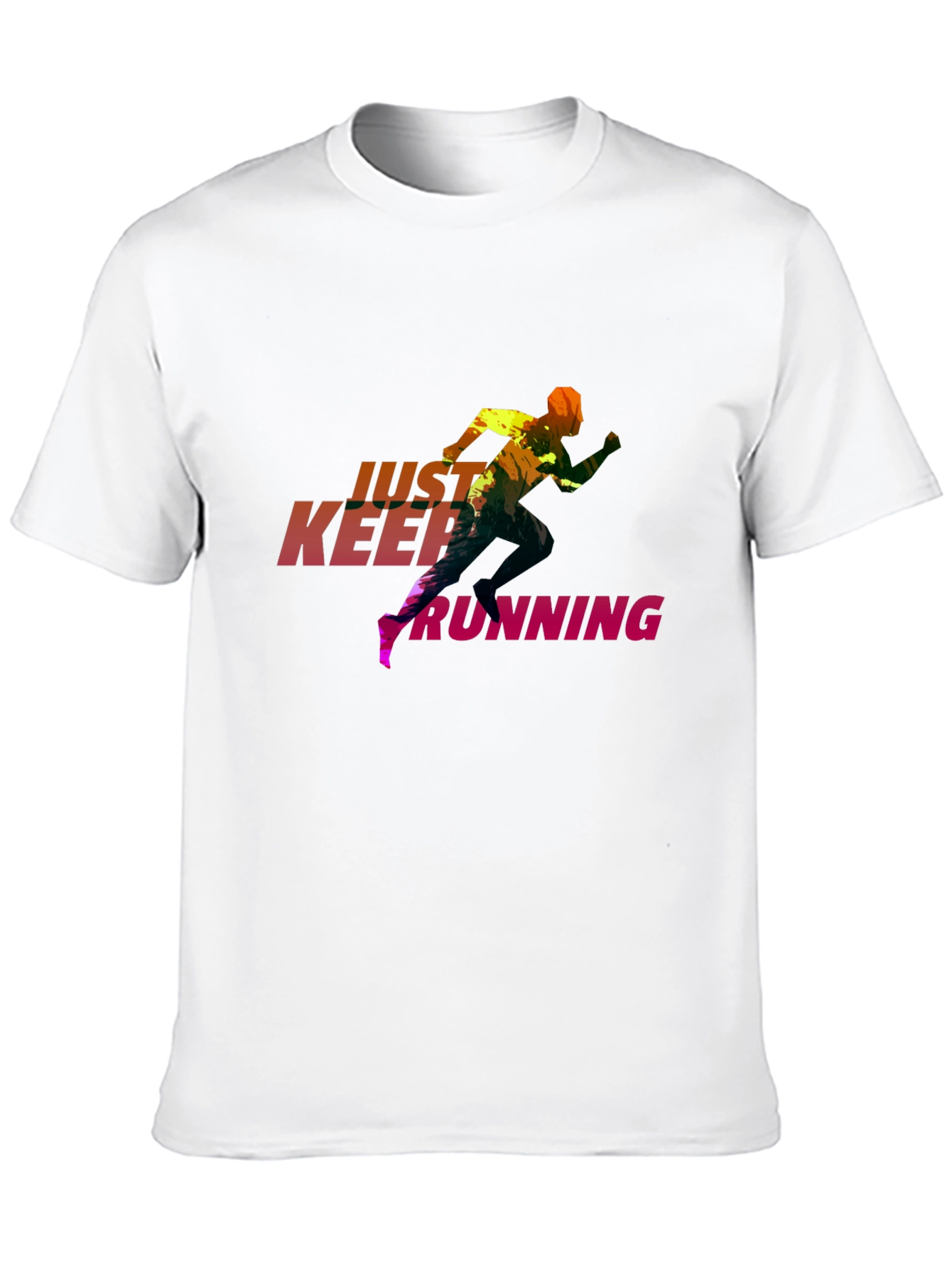 Just Keep Running Graphic Tee - Sleek Black T-Shirt