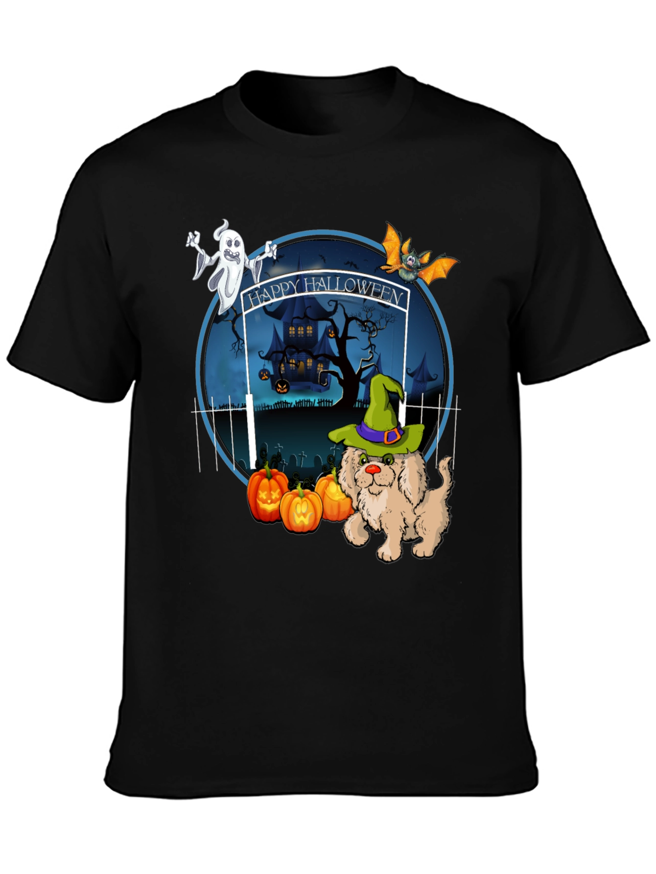Halloween Dog Graphic T-Shirt