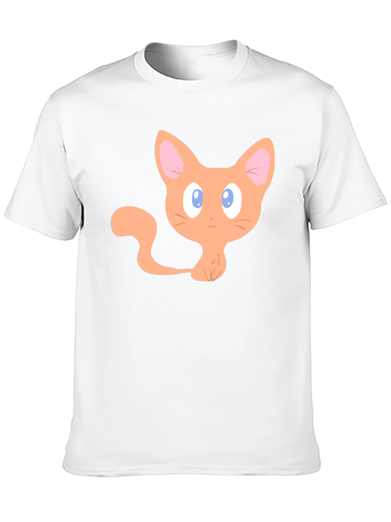Cute Cartoon Cat Graphic T-Shirt - Black