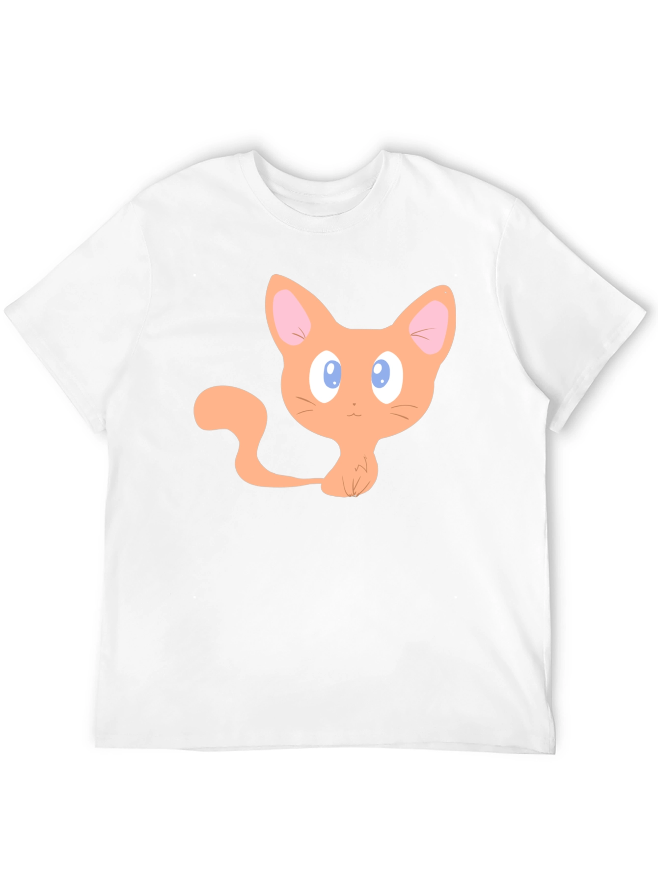 Cute Cartoon Cat Graphic T-Shirt - Black