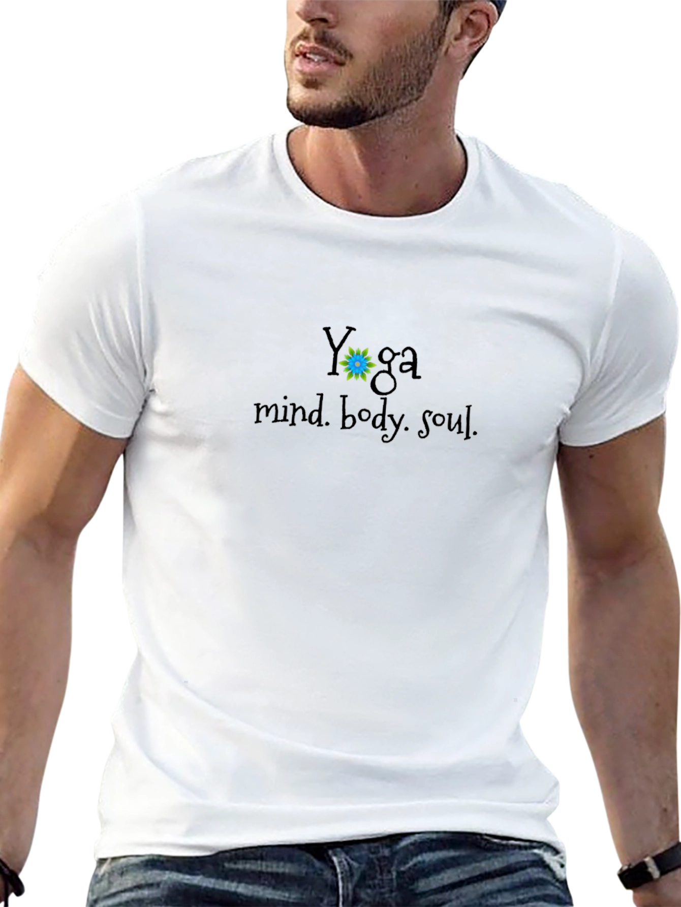 Yoga Mind Body Soul T-Shirt - Mens Black Tee