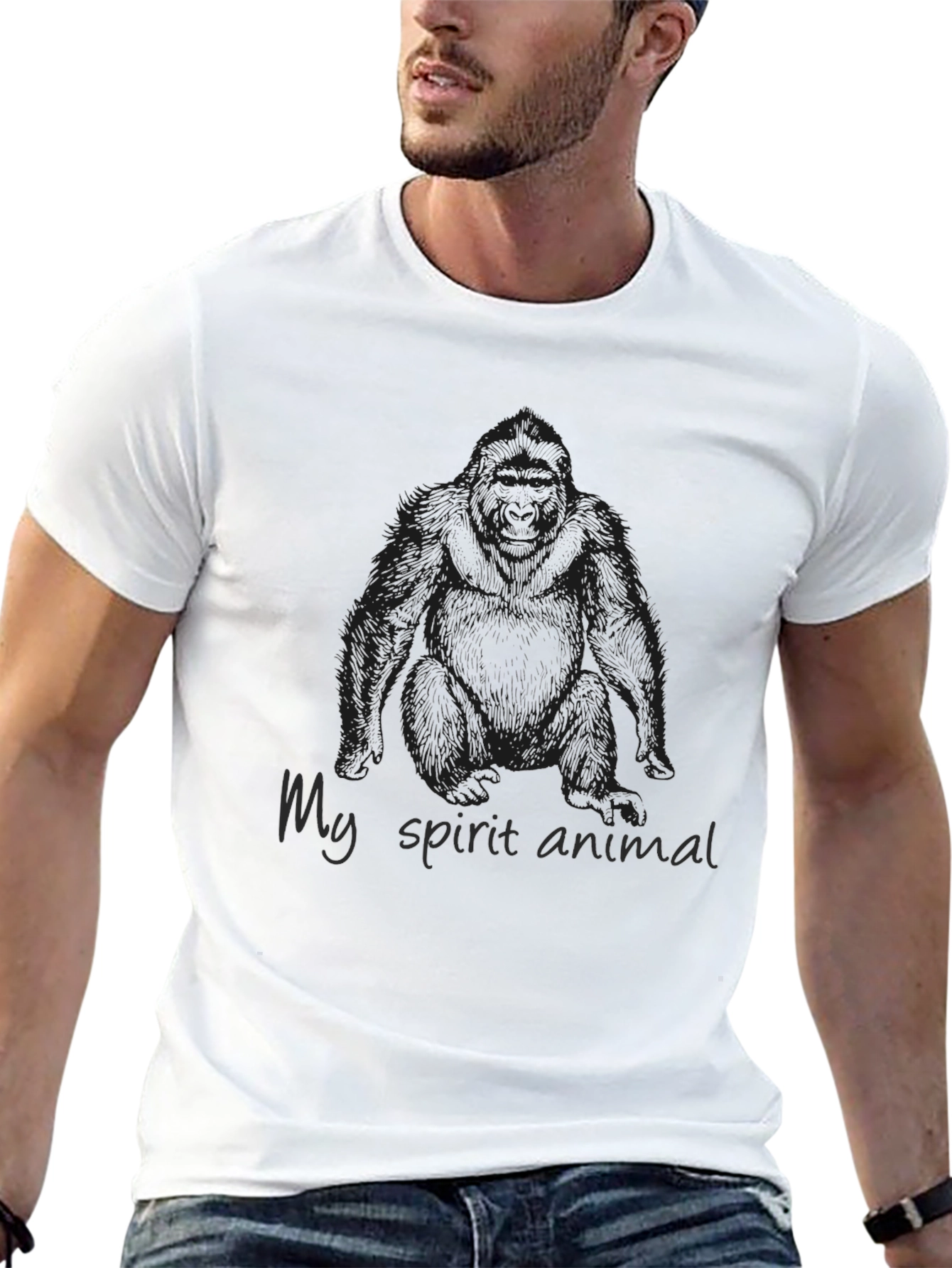 My Spirit Animal Gorilla Black T-Shirt