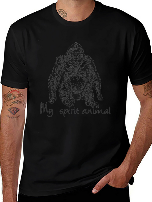 My Spirit Animal Gorilla Black T-Shirt
