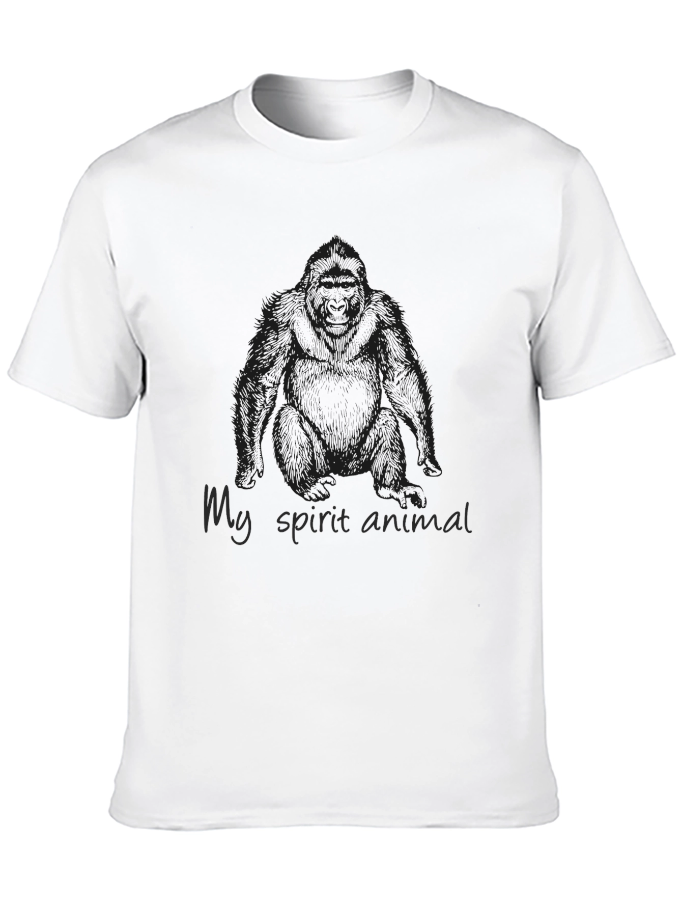 My Spirit Animal Gorilla Black T-Shirt