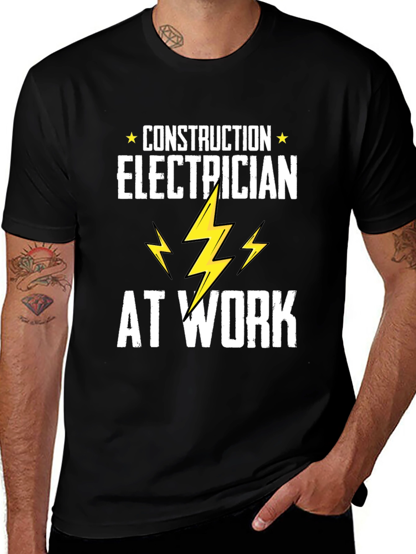 Electrician At Work T-Shirt - Construction Electrician Tee