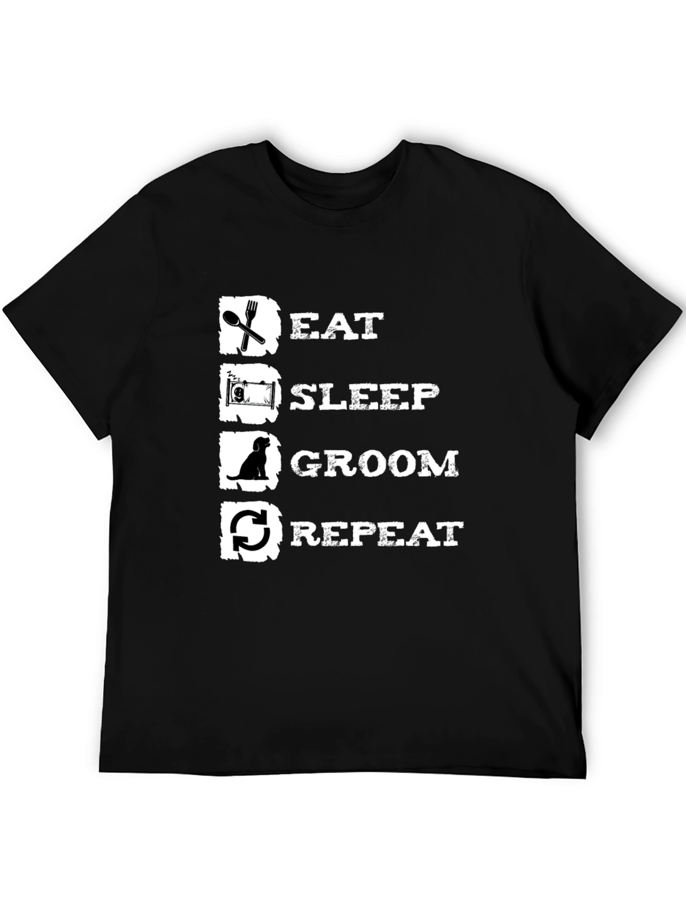 Eat Sleep Groom Repeat Black T-Shirt