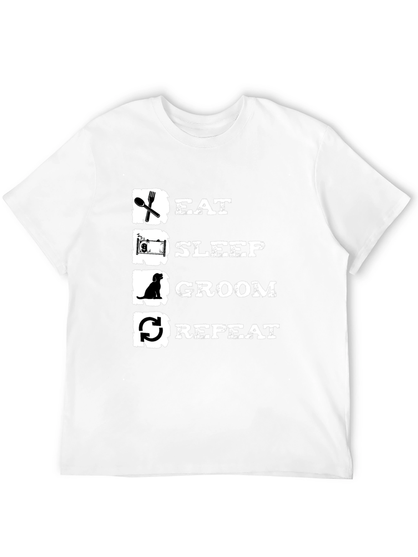 Eat Sleep Groom Repeat Black T-Shirt