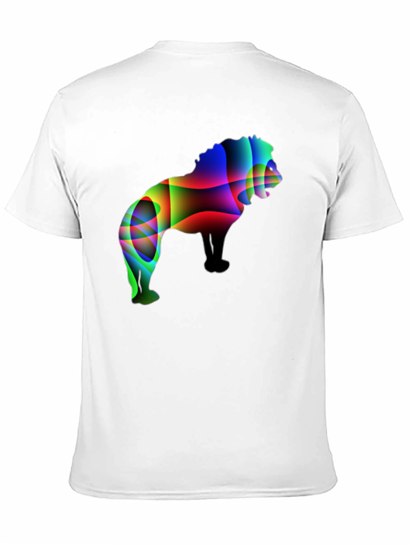 Mens Black T-Shirt with Abstract Lion Graphic