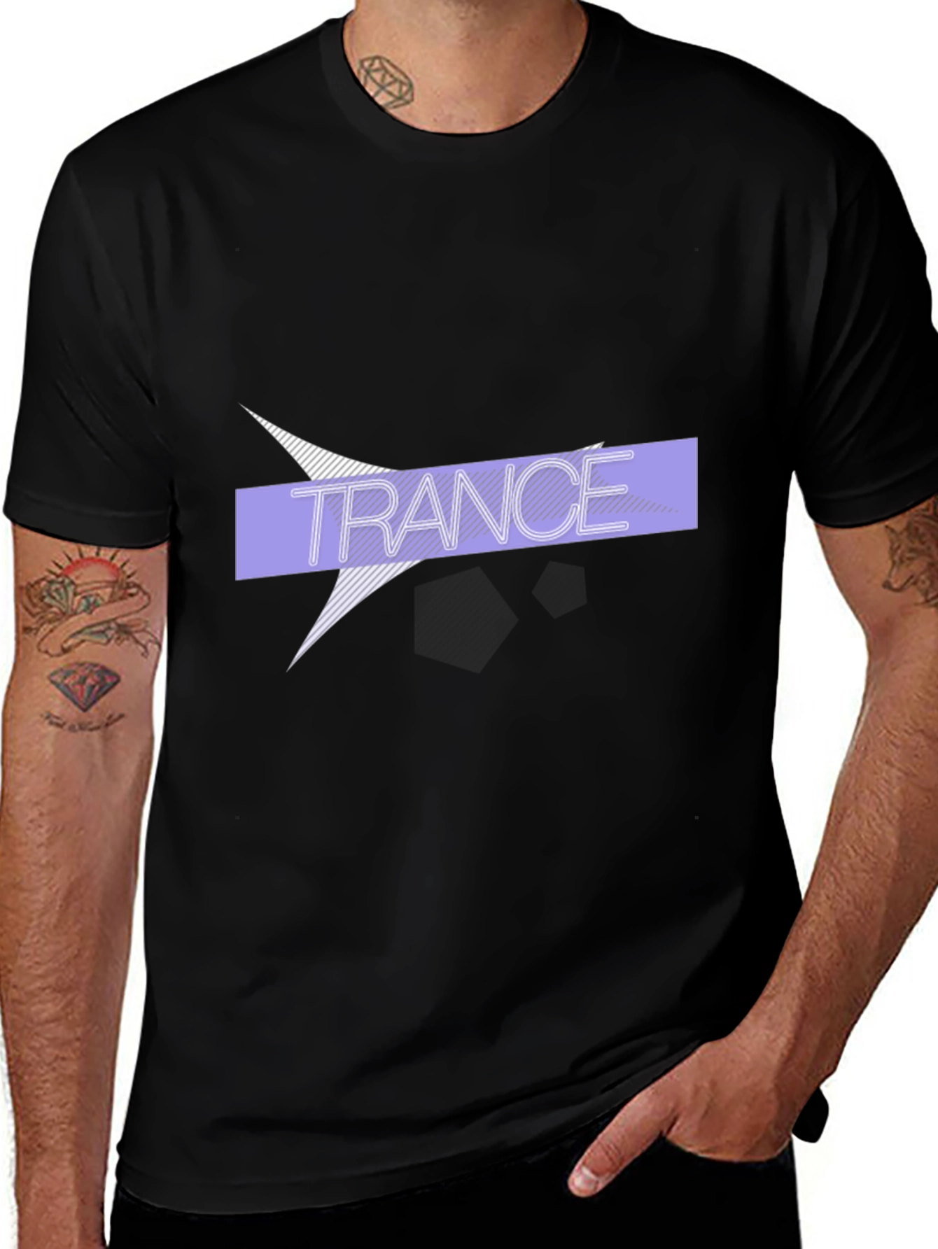 Trance Graphic Print Black T-Shirt