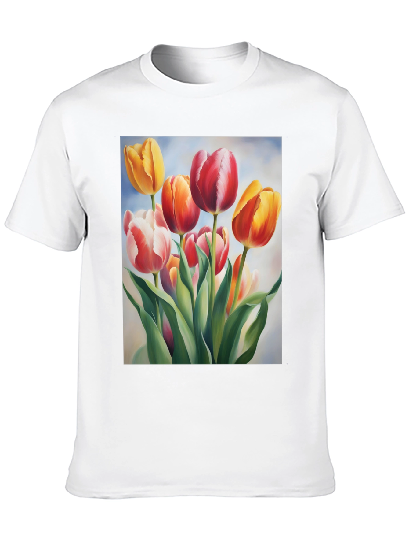 Tulip Bouquet Graphic Tee - Soft Cotton Comfort