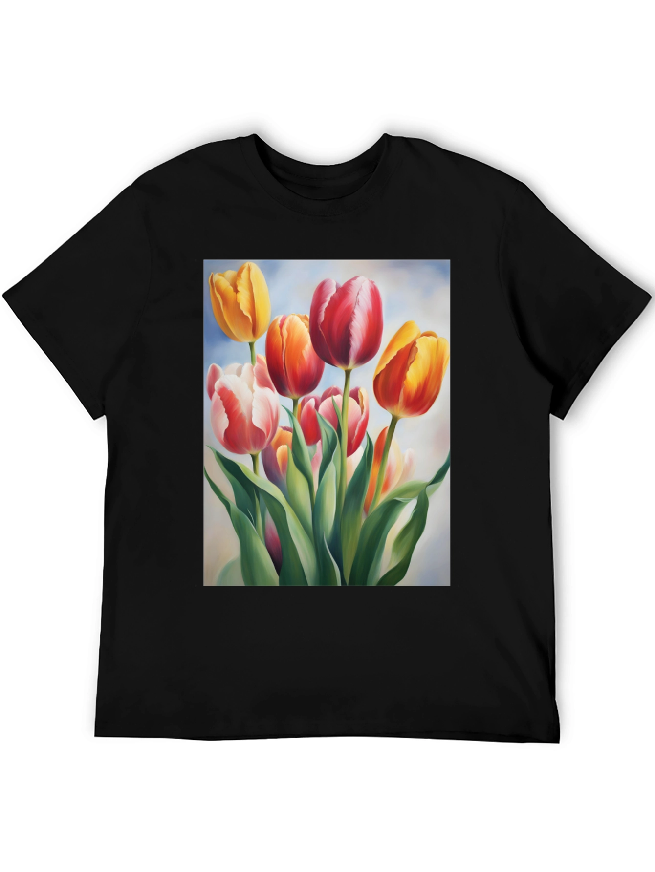 Tulip Bouquet Graphic Tee - Soft Cotton Comfort
