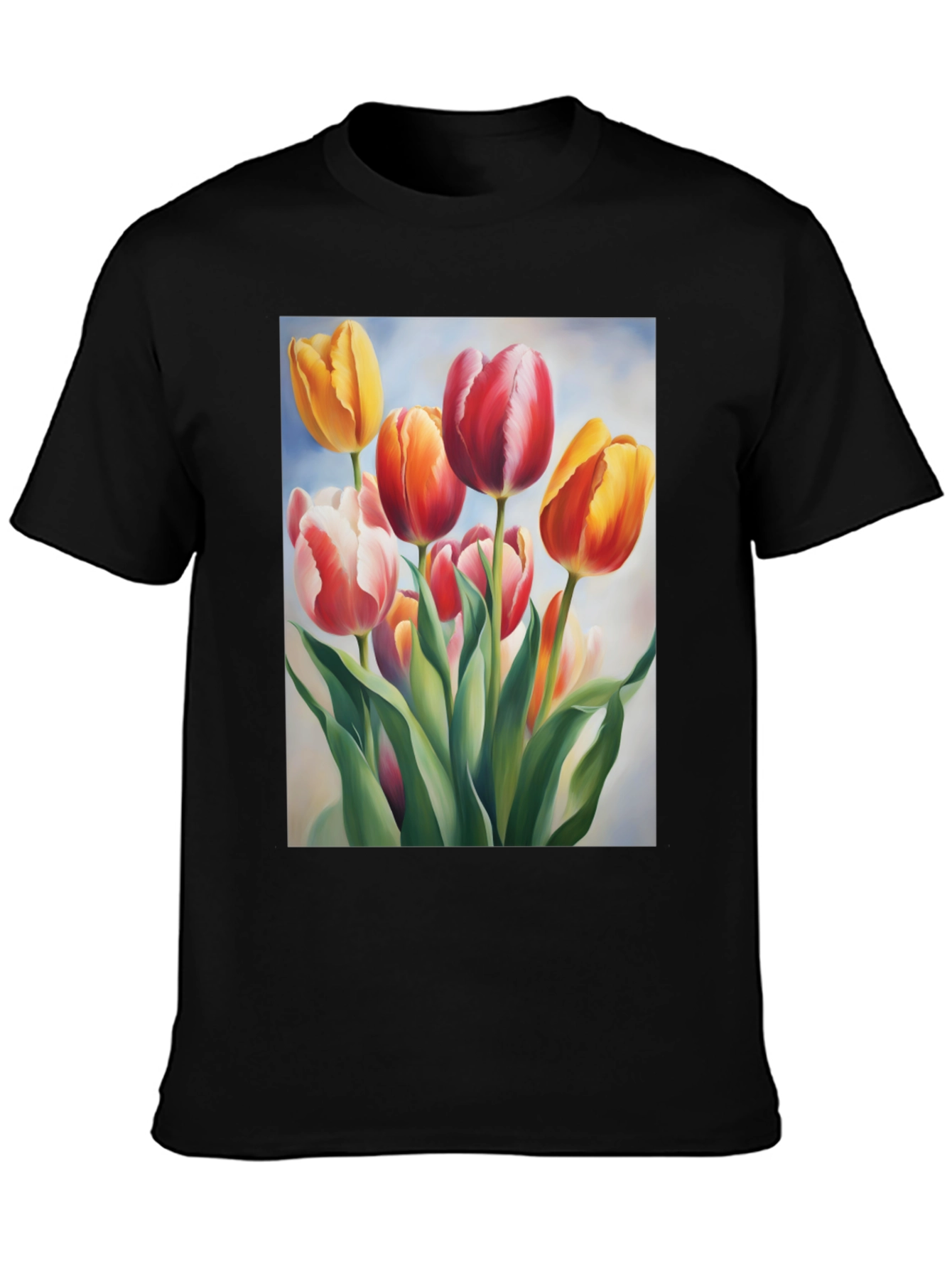 Tulip Bouquet Graphic Tee - Soft Cotton Comfort