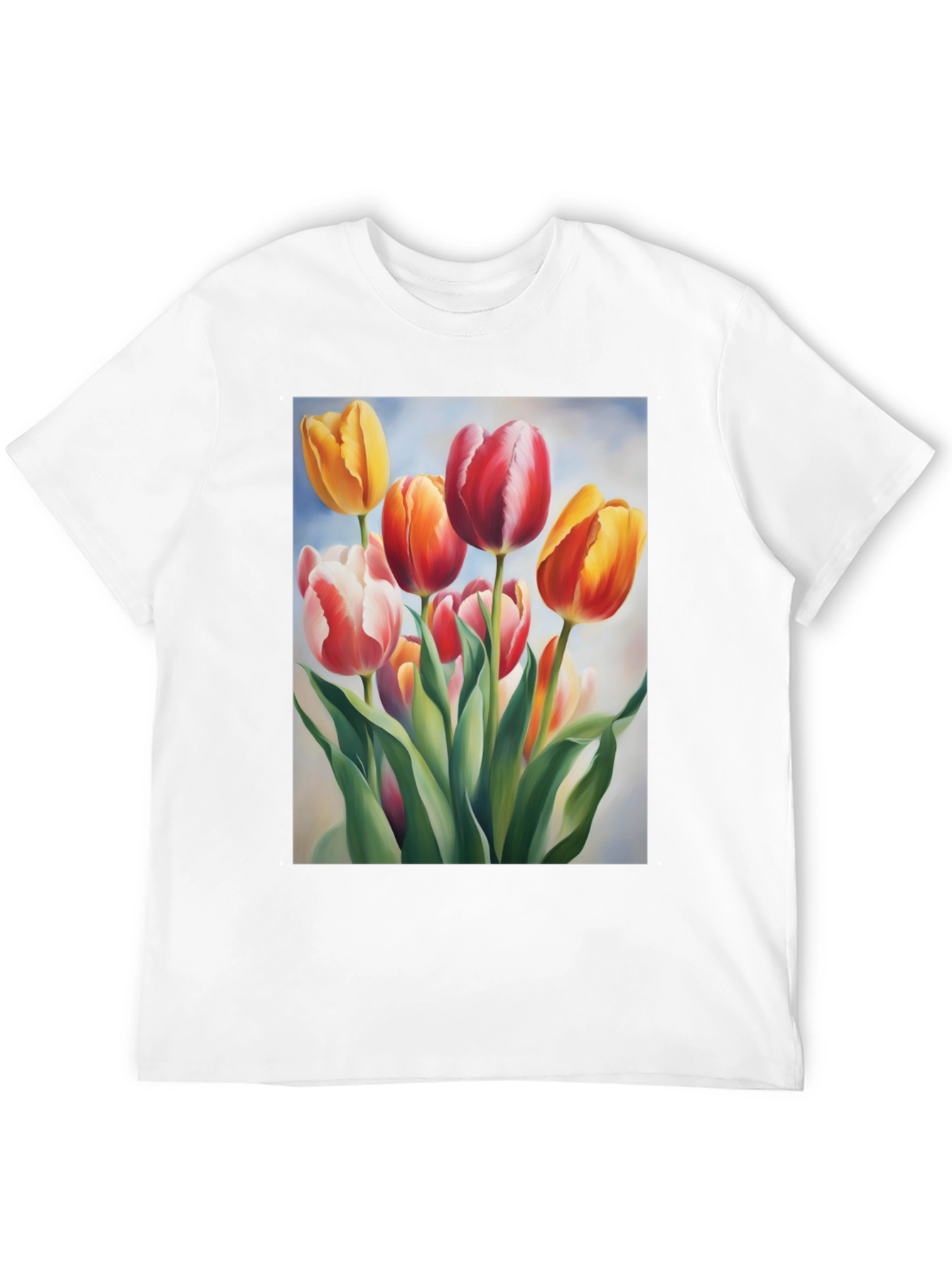Tulip Bouquet Graphic Tee - Soft Cotton Comfort