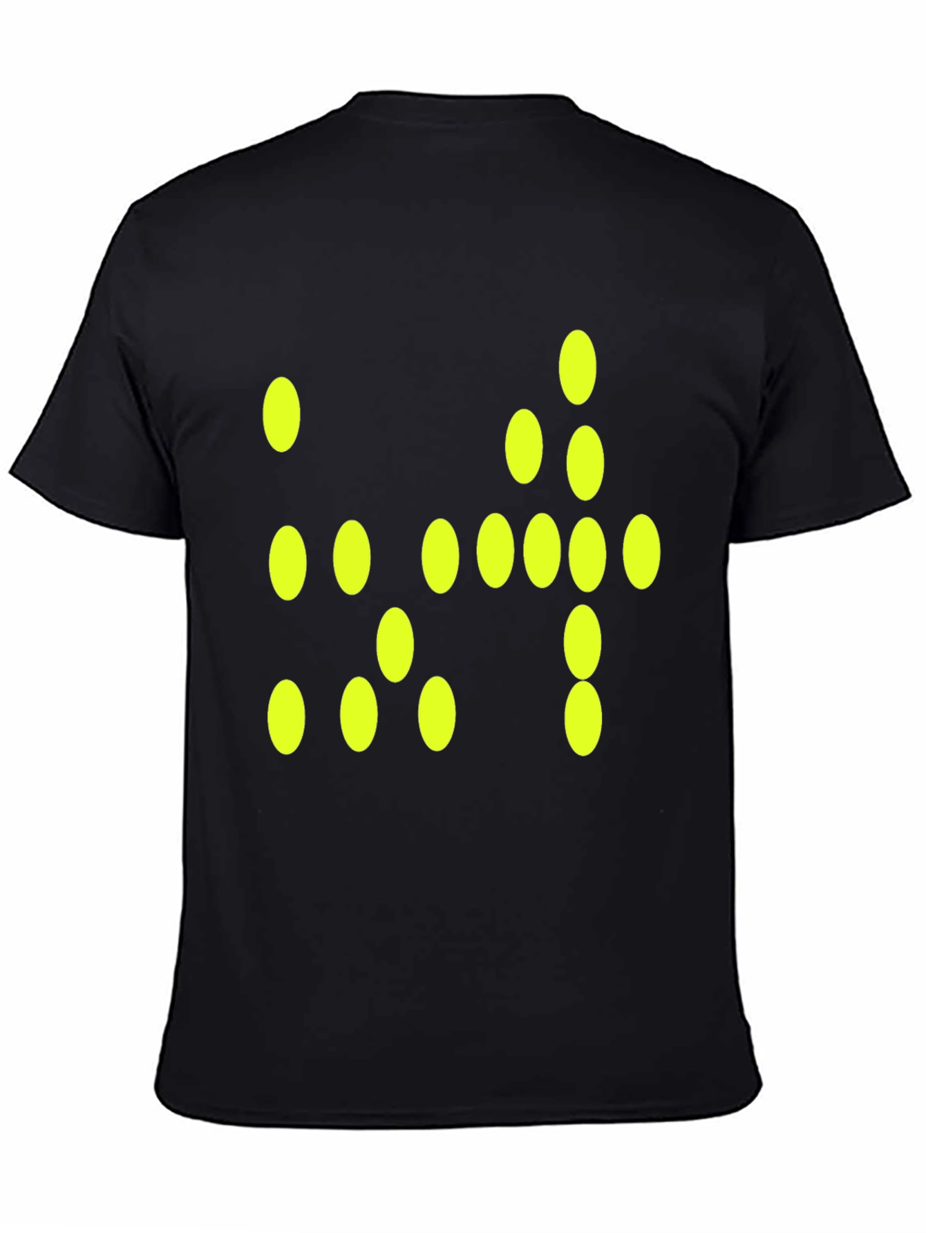 Modern Graphic Tee - Black with Yellow Dot Design