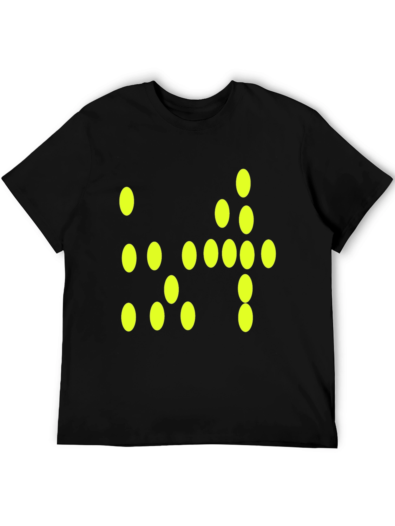 Modern Graphic Tee - Black with Yellow Dot Design