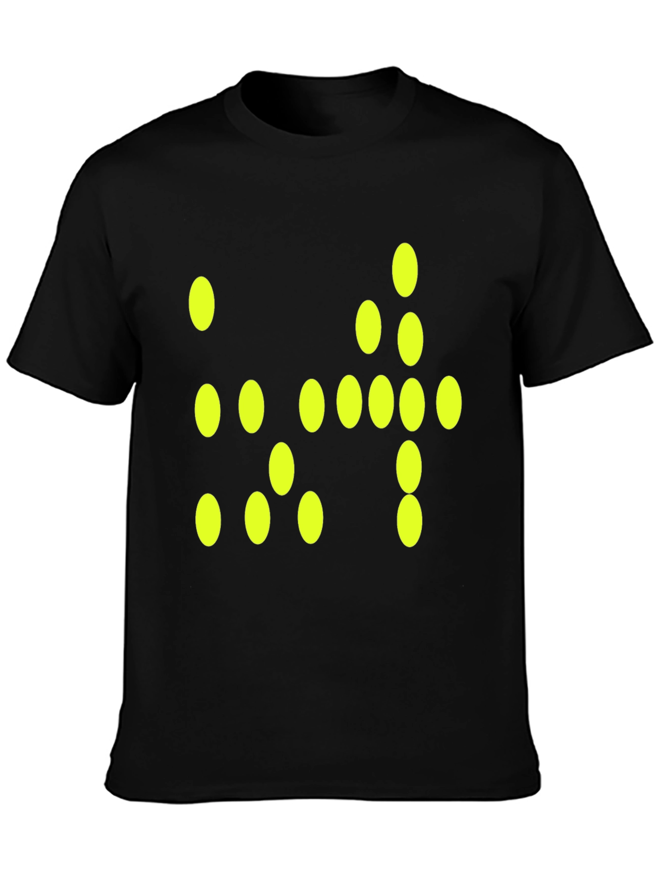 Modern Graphic Tee - Black with Yellow Dot Design