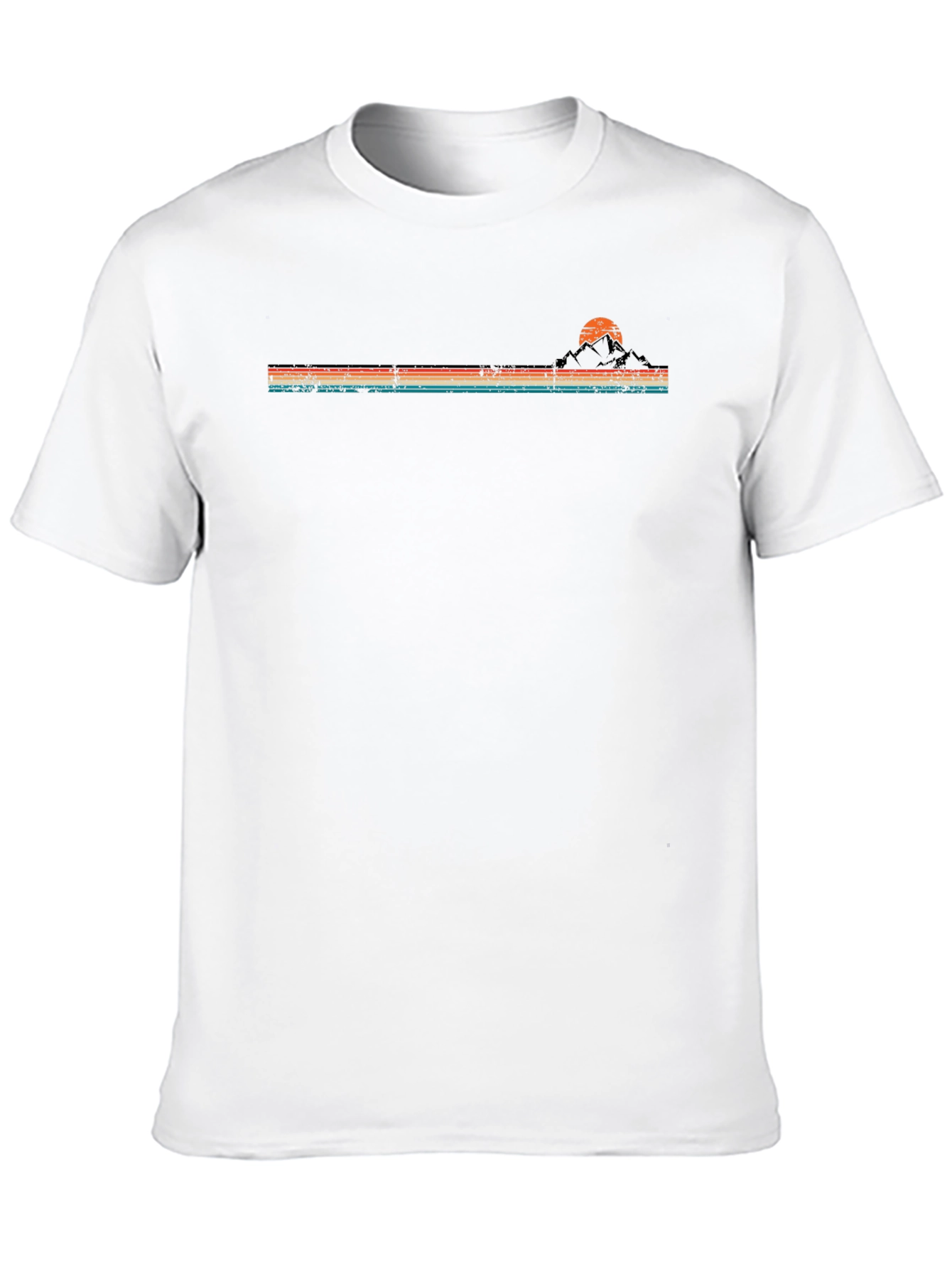 Retro Sunset Mountain Horizon Graphic T-Shirt