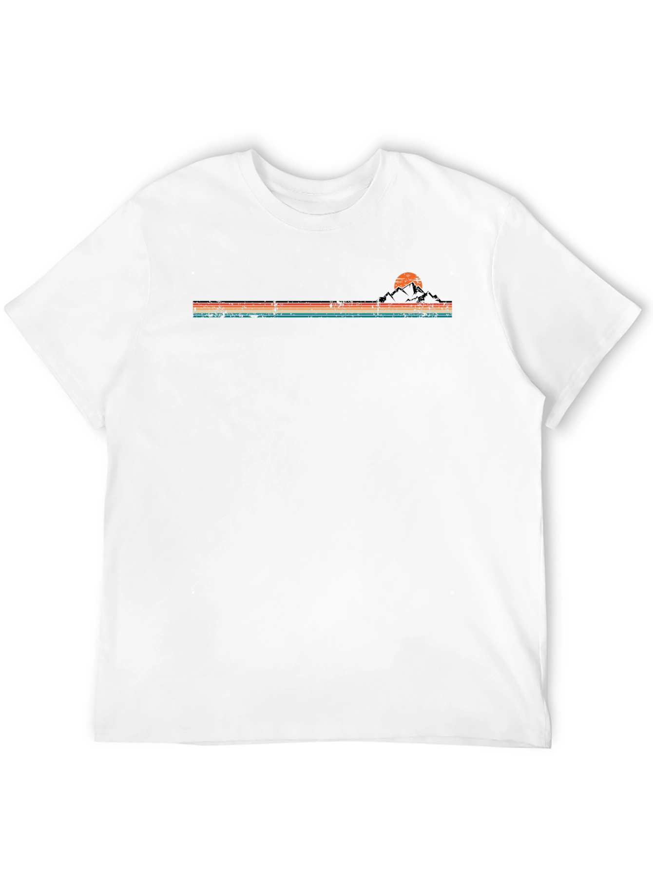 Retro Sunset Mountain Horizon Graphic T-Shirt
