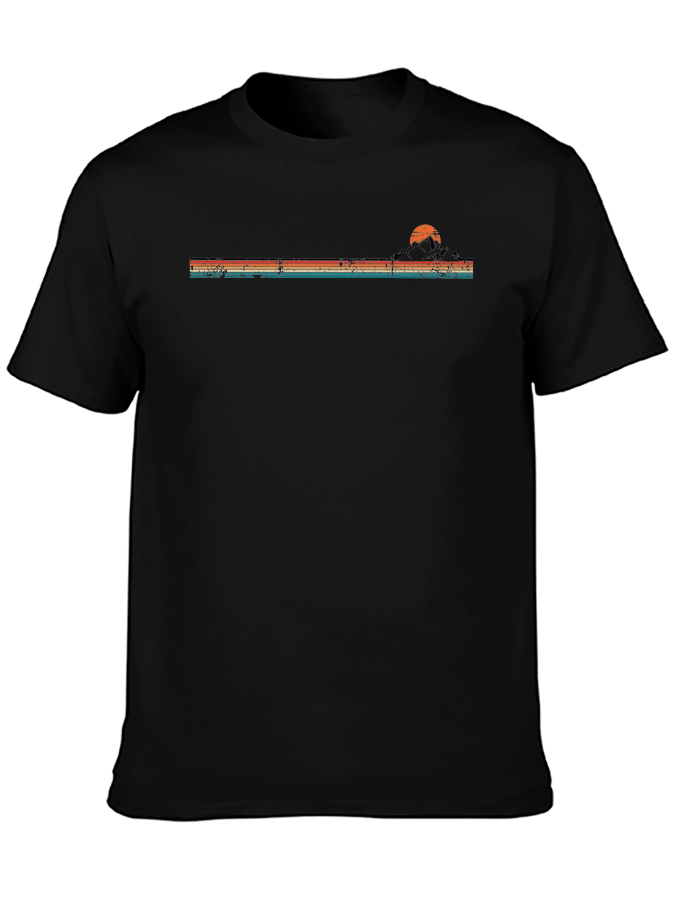 Retro Sunset Mountain Horizon Graphic T-Shirt