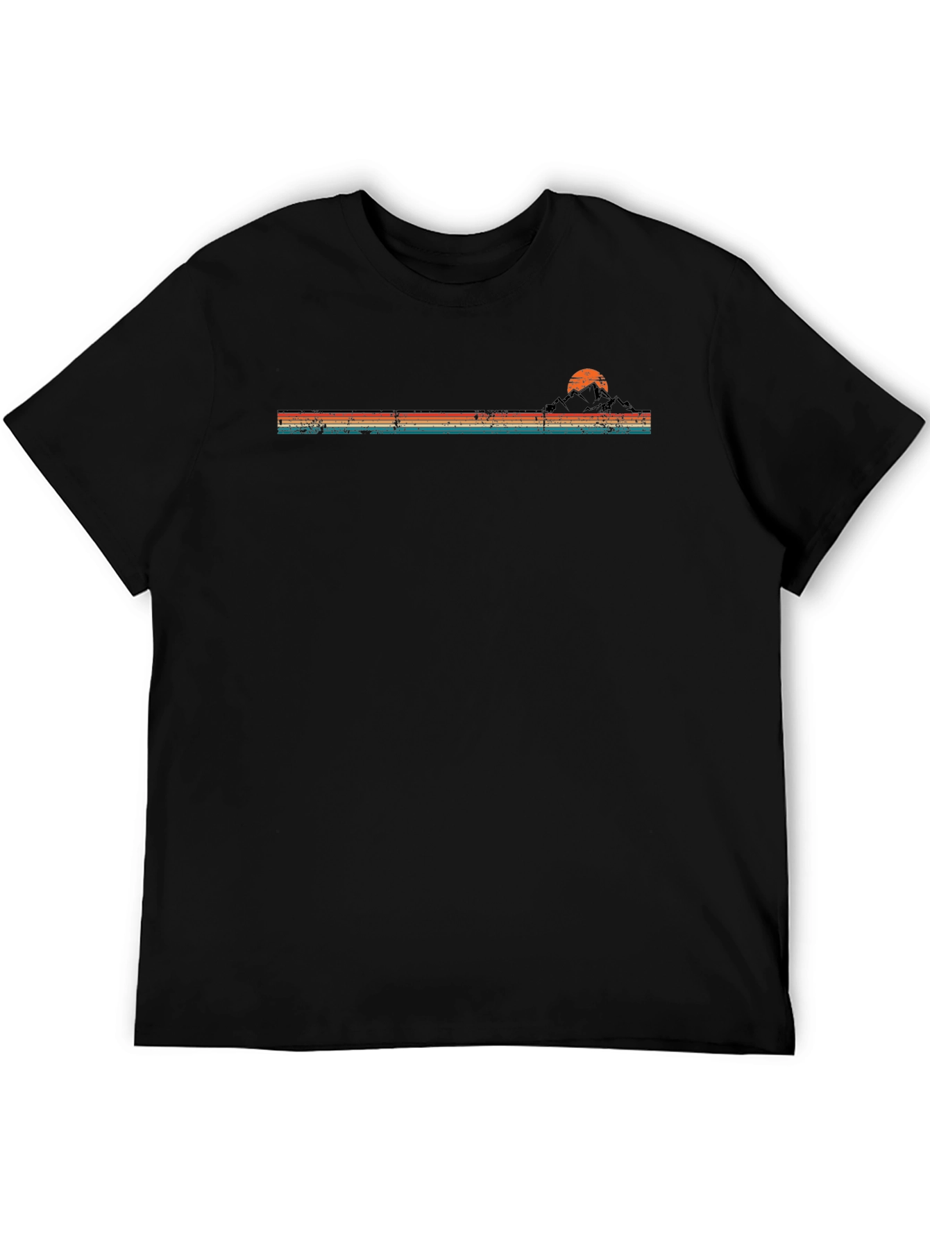 Retro Sunset Mountain Horizon Graphic T-Shirt