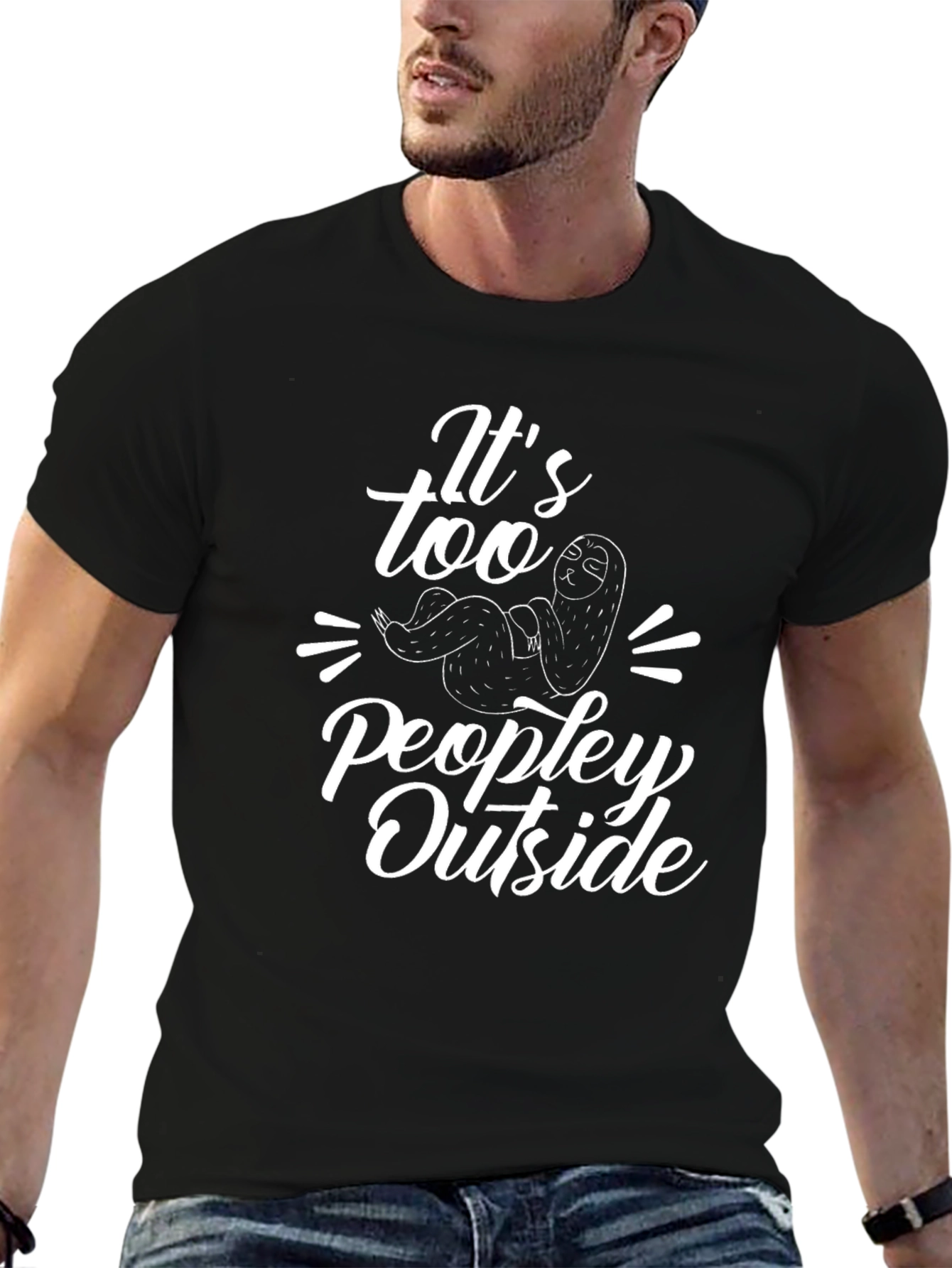 Its Too Peopley Outside Sloth Graphic Tee
