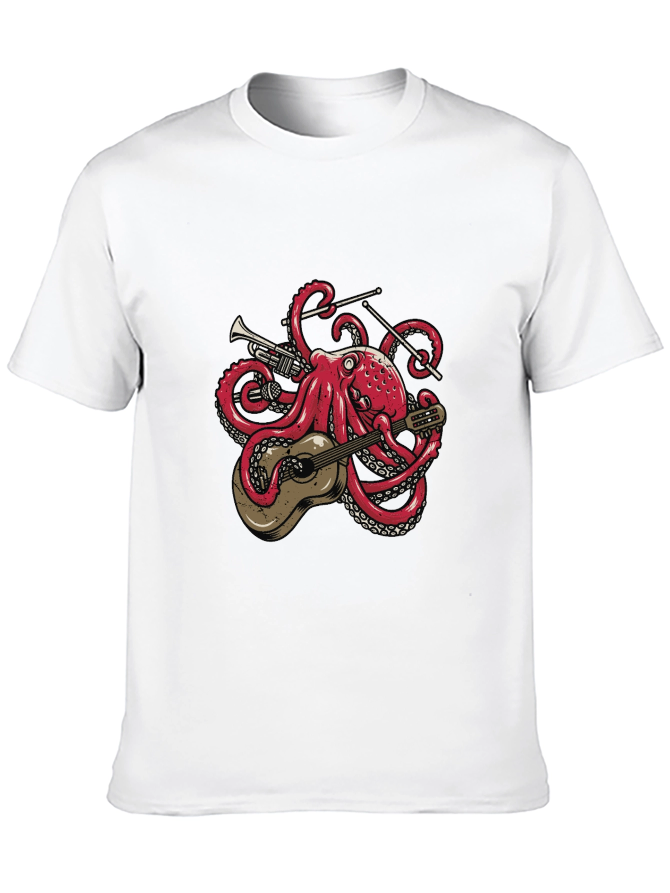Octopus Musician Graphic T-Shirt - Cool Tentacle Band Tee