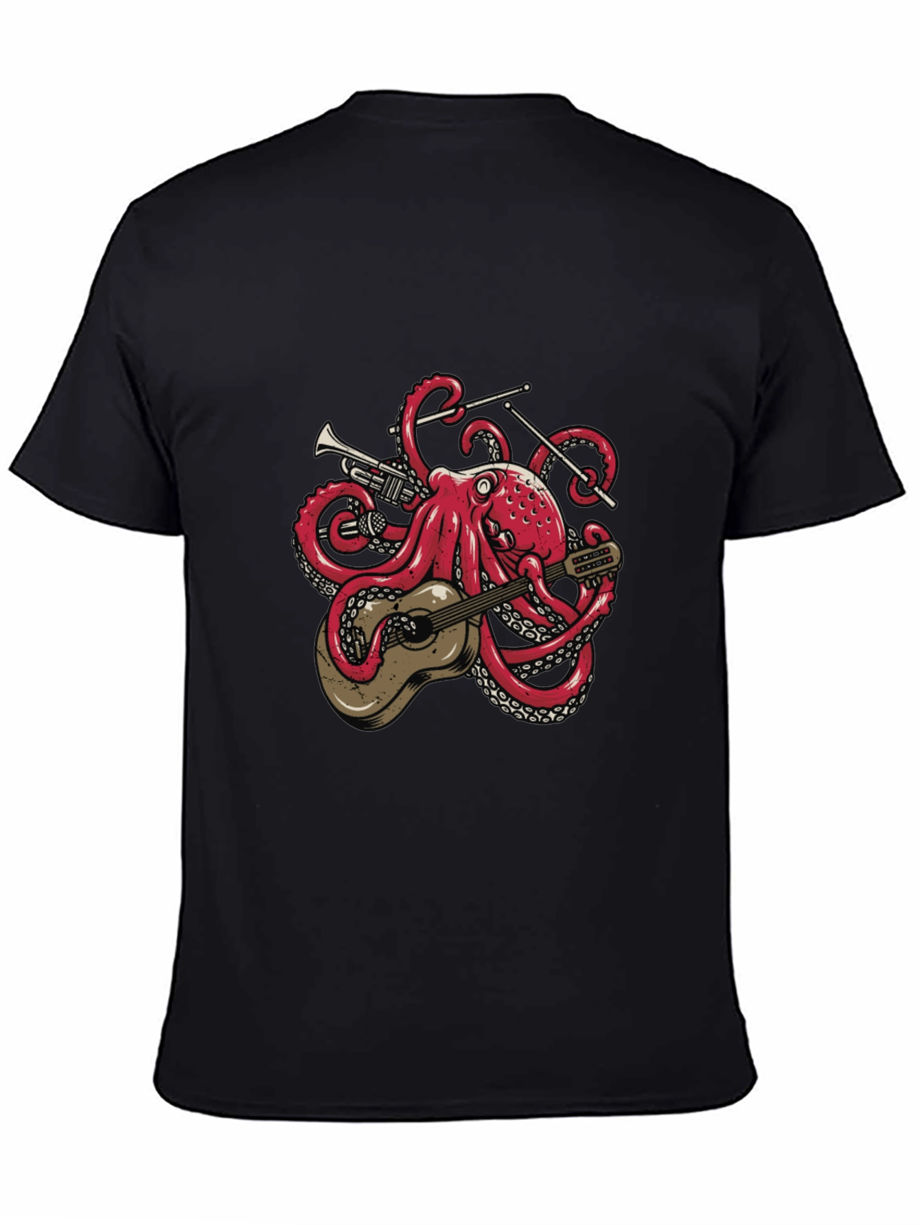 Octopus Musician Graphic T-Shirt - Cool Tentacle Band Tee