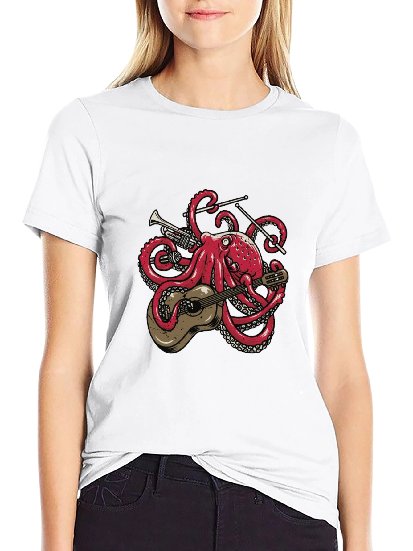 Octopus Musician Graphic T-Shirt - Cool Tentacle Band Tee