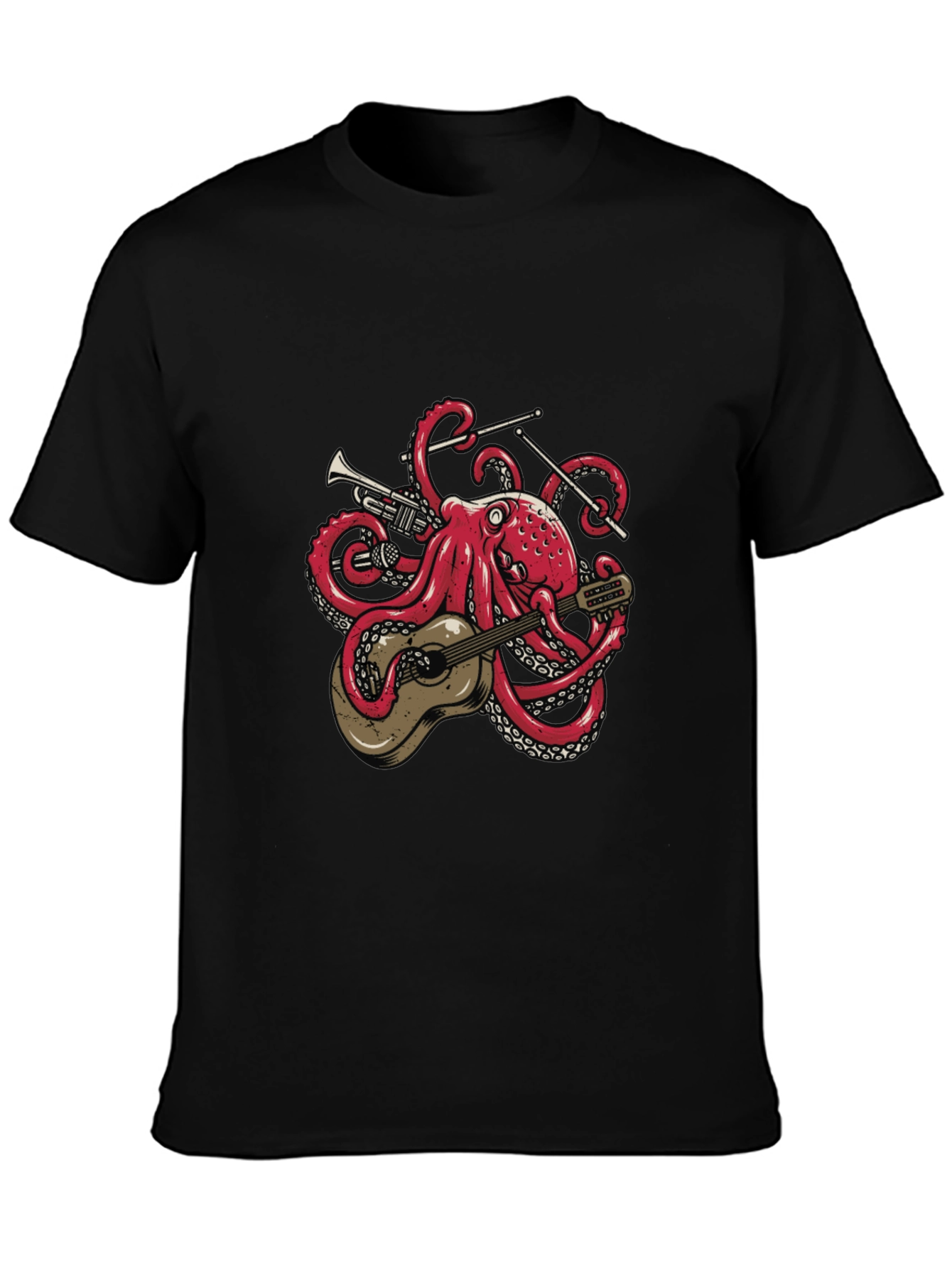 Octopus Musician Graphic T-Shirt - Cool Tentacle Band Tee
