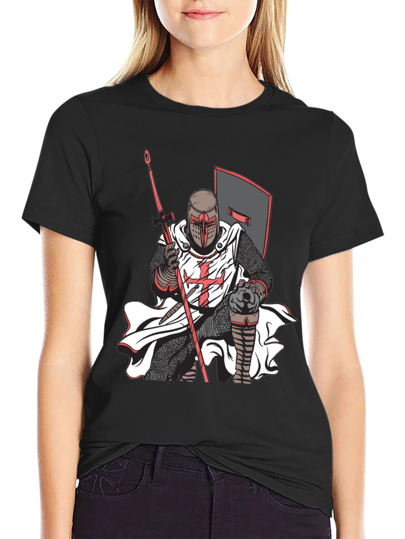 Crusader Knight T-Shirt - Medieval Warrior Design