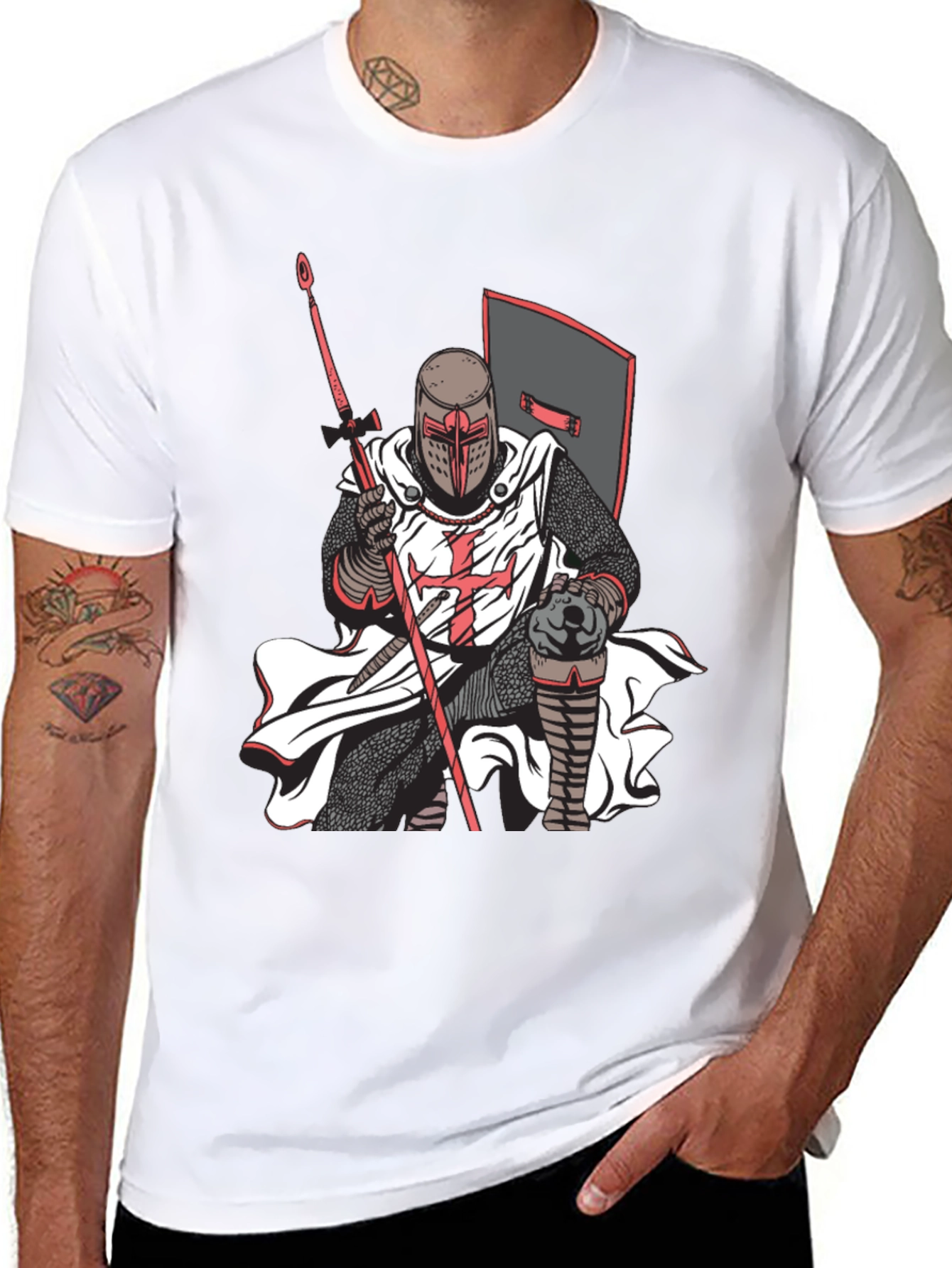 Crusader Knight T-Shirt - Medieval Warrior Design
