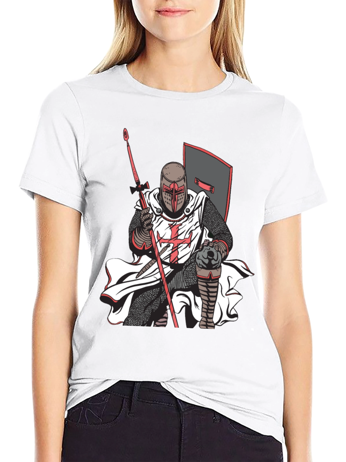 Crusader Knight T-Shirt - Medieval Warrior Design