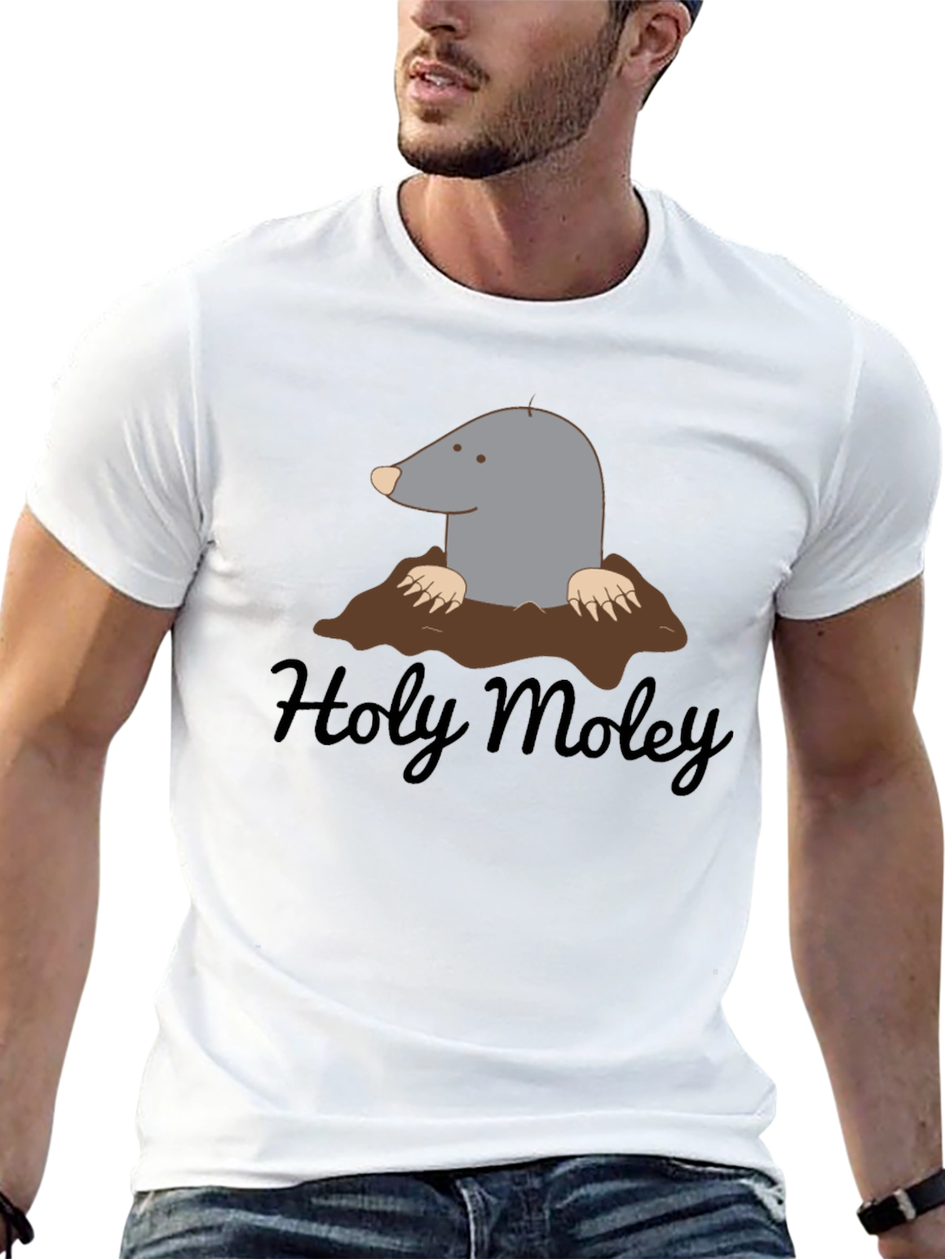 Holy Moley Mole Cartoon Graphic T-Shirt