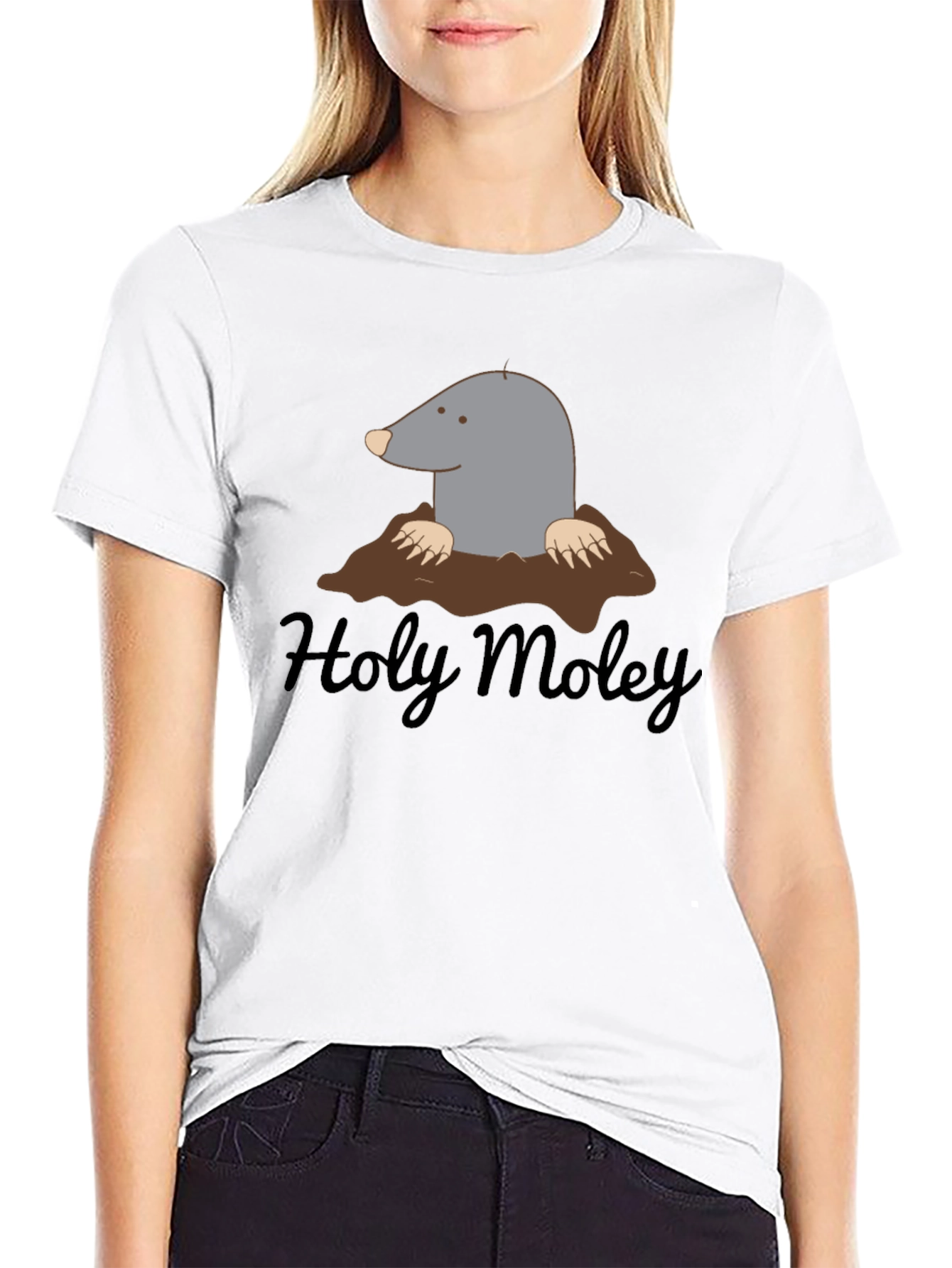 Holy Moley Mole Cartoon Graphic T-Shirt