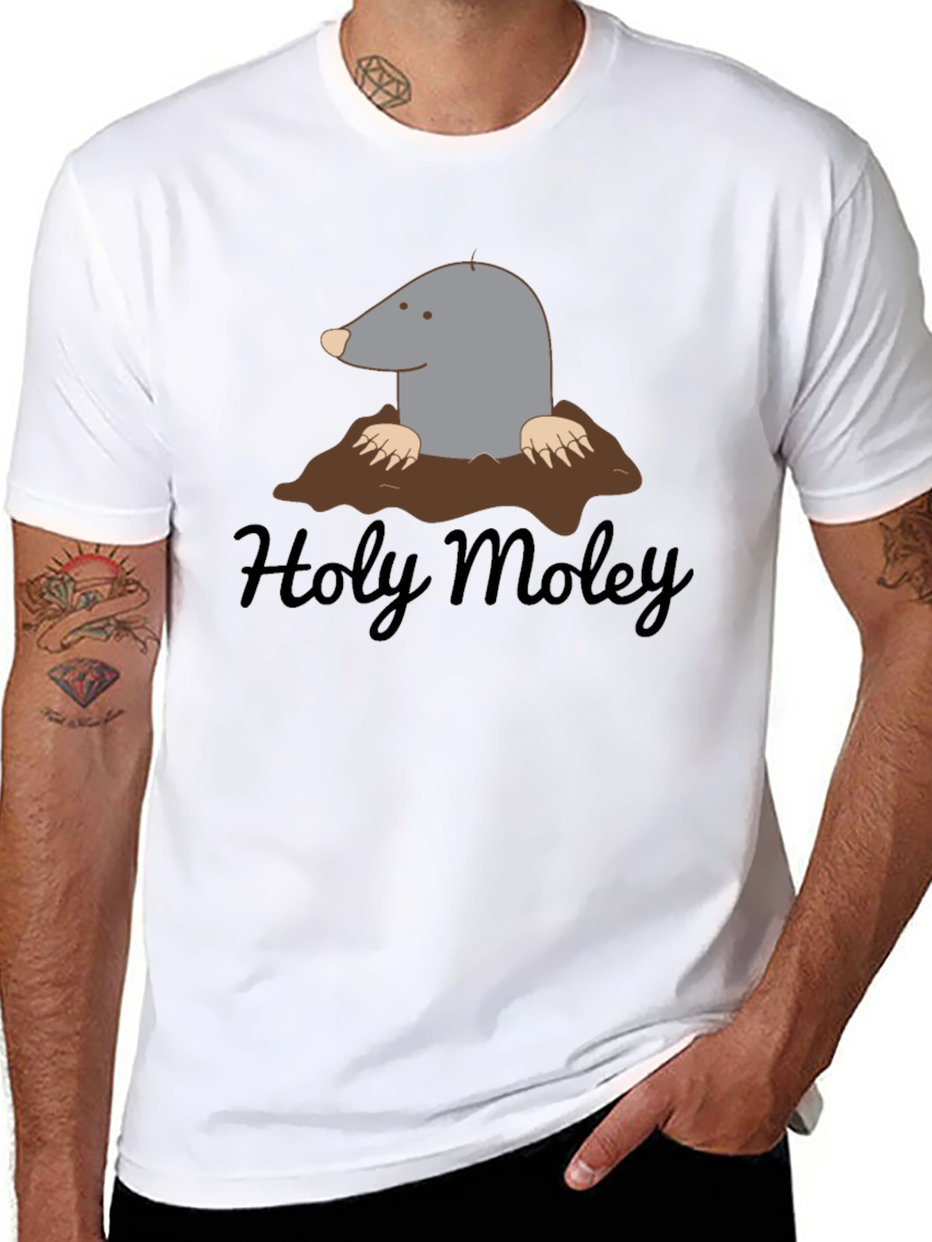 Holy Moley Mole Cartoon Graphic T-Shirt