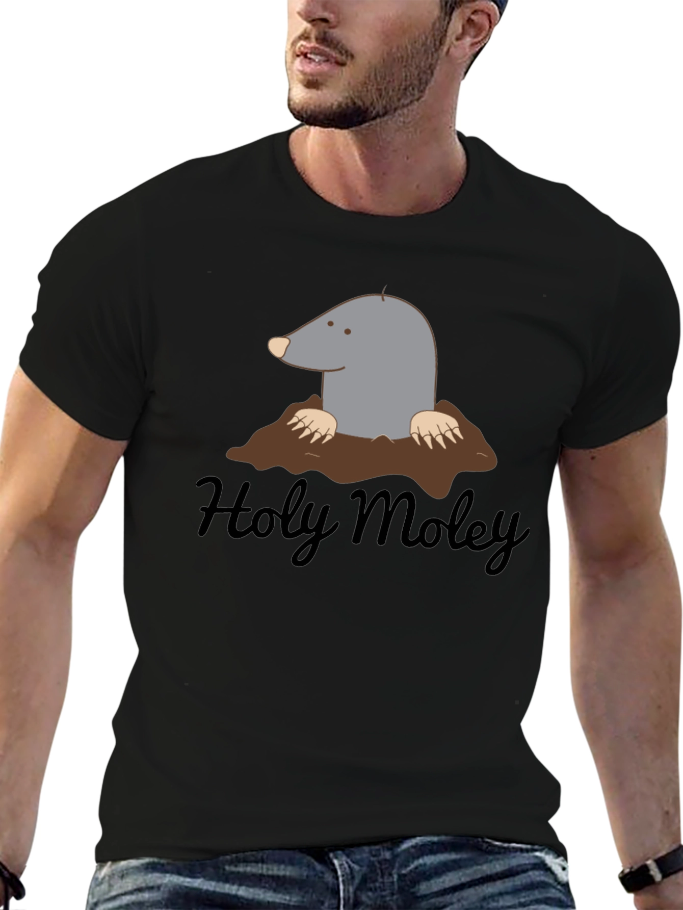 Holy Moley Mole Cartoon Graphic T-Shirt
